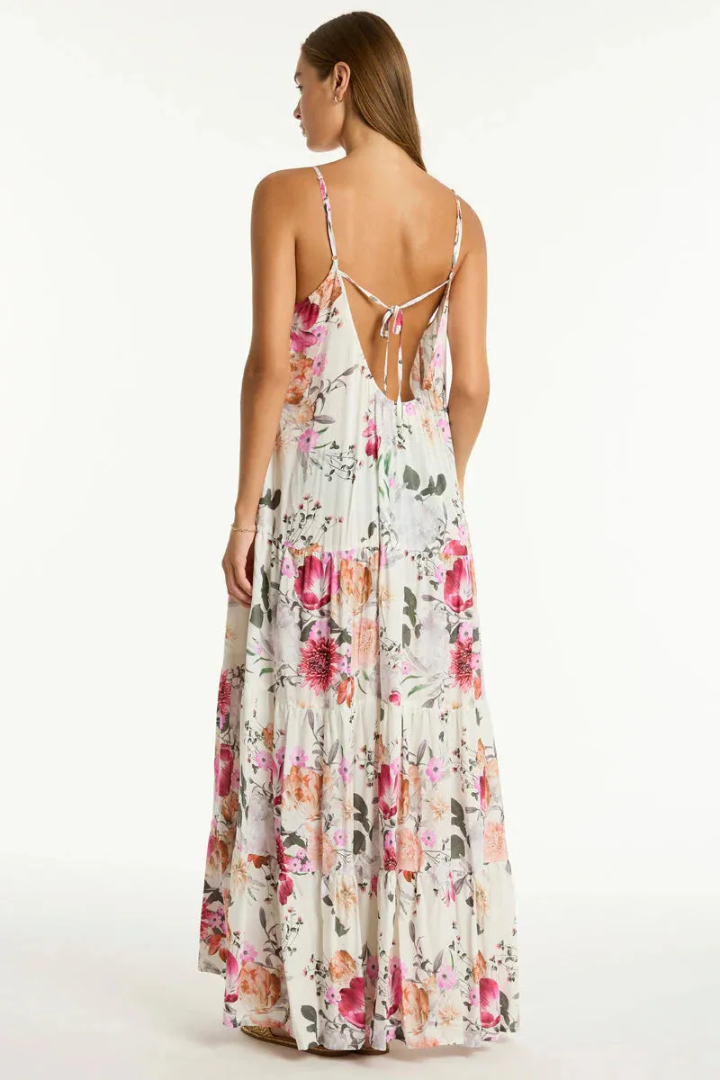 SEA LEVEL- WOMEN'S BELLE TIERED MAXI SUNDRESS COVER UP
