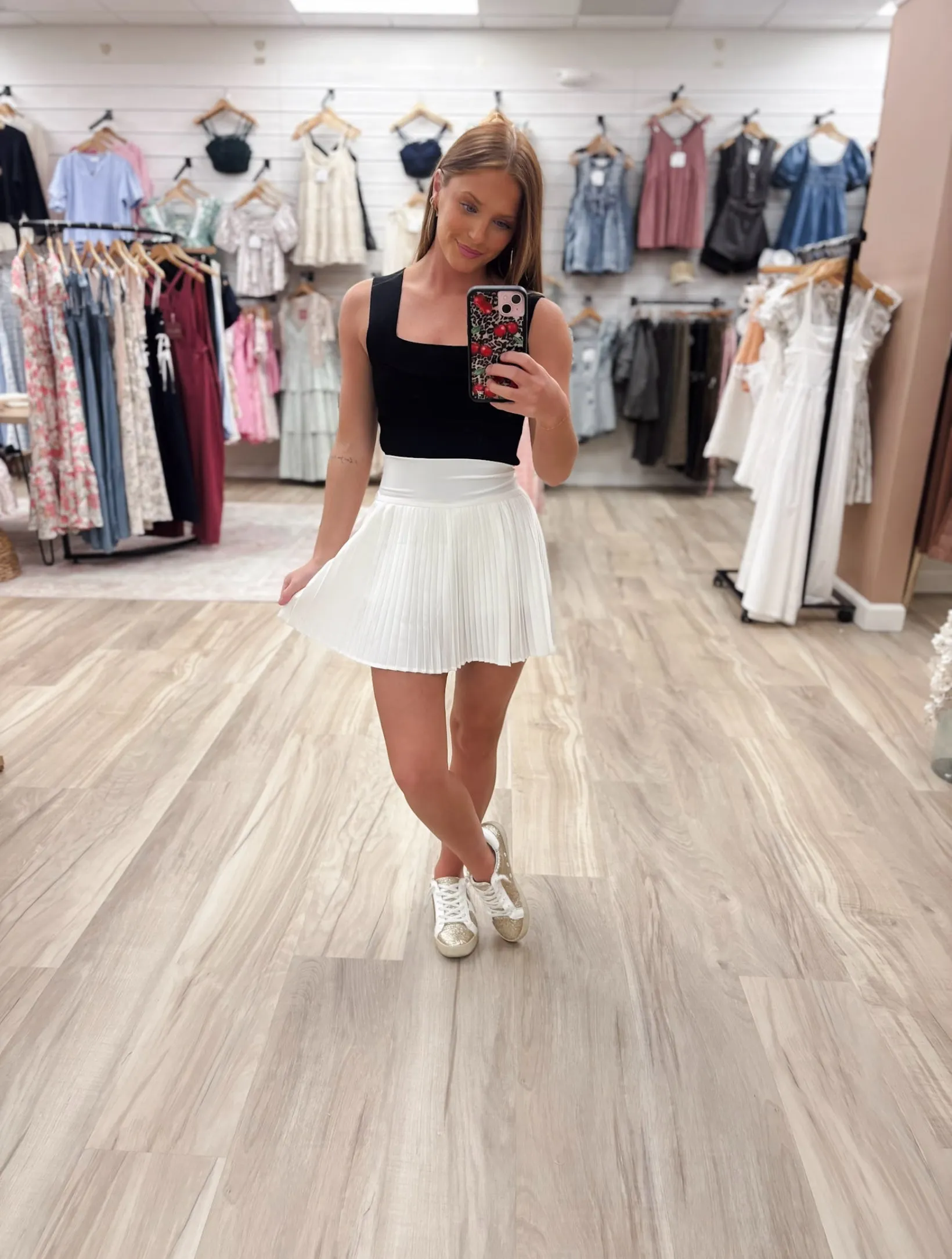 Serves Up White Mini Skort