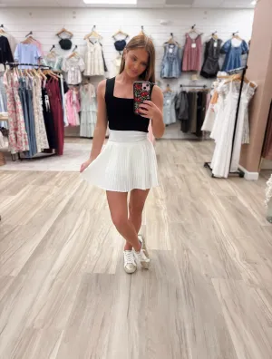 Serves Up White Mini Skort