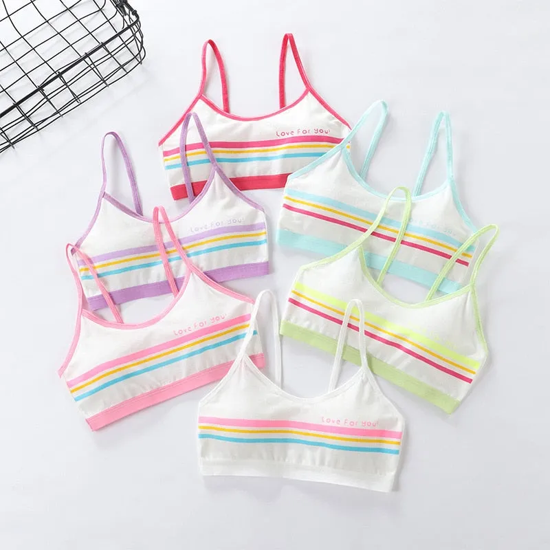 Set of 3 Junior Girls Multicolored Training Bras