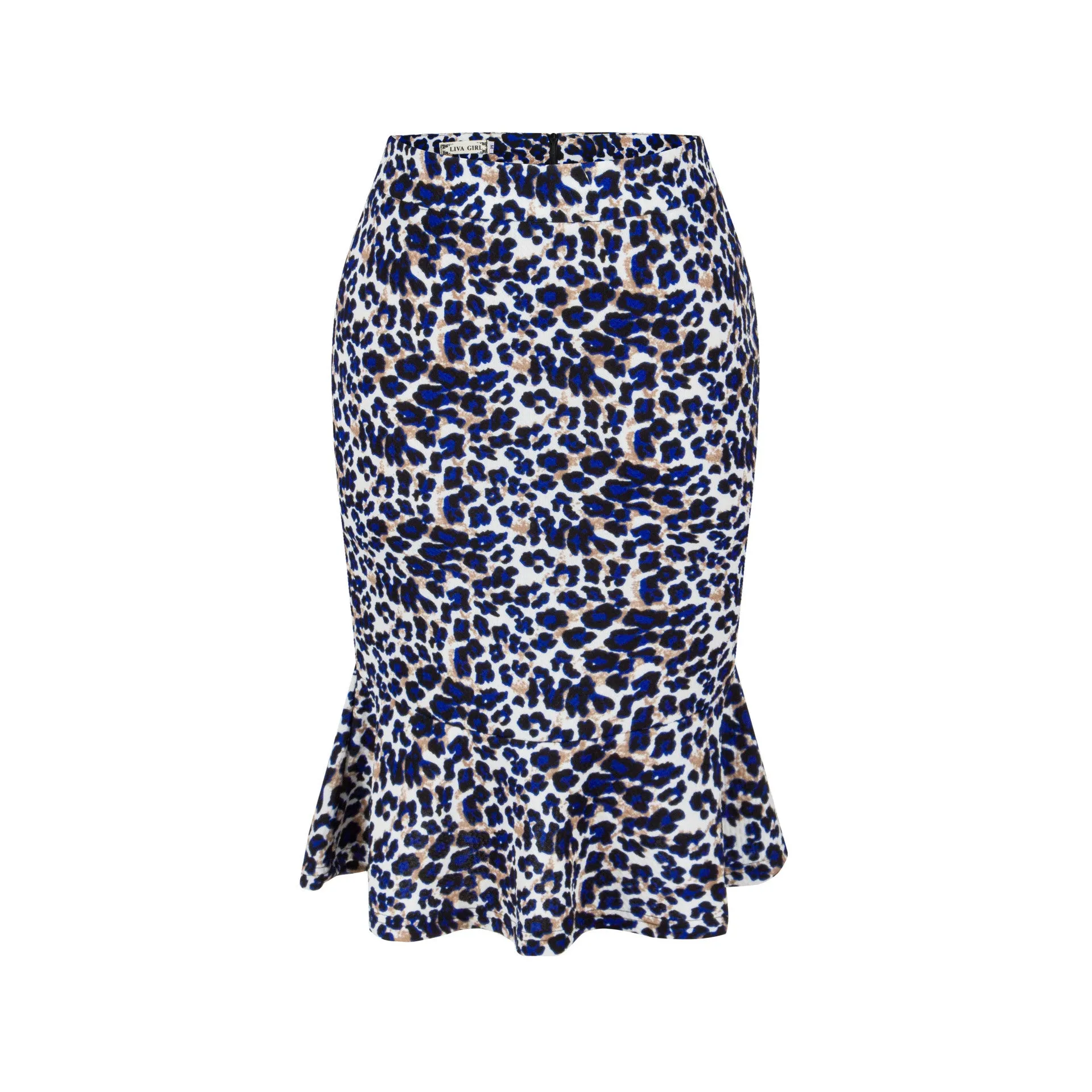 Sexy Lotus Leaf Fishtail Print Skirt