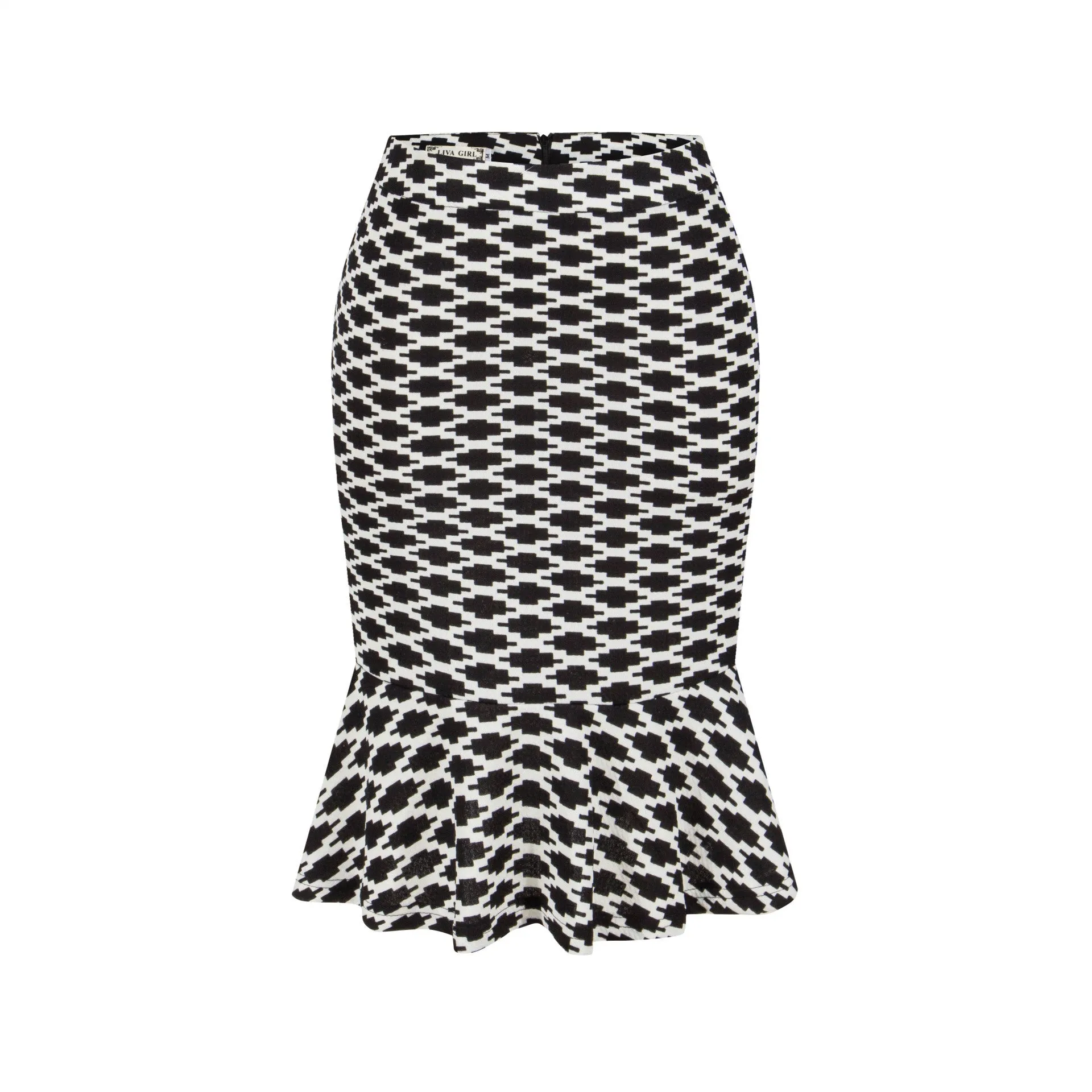 Sexy Lotus Leaf Fishtail Print Skirt