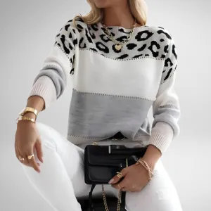 Shay | Casual Sweater with Leopard Design