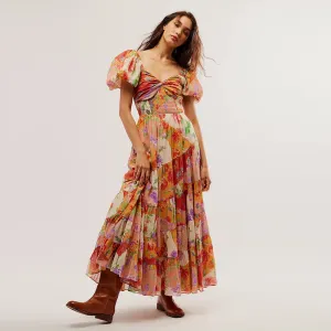 Short Sleeve Floral Maxi Dress KLYF1200