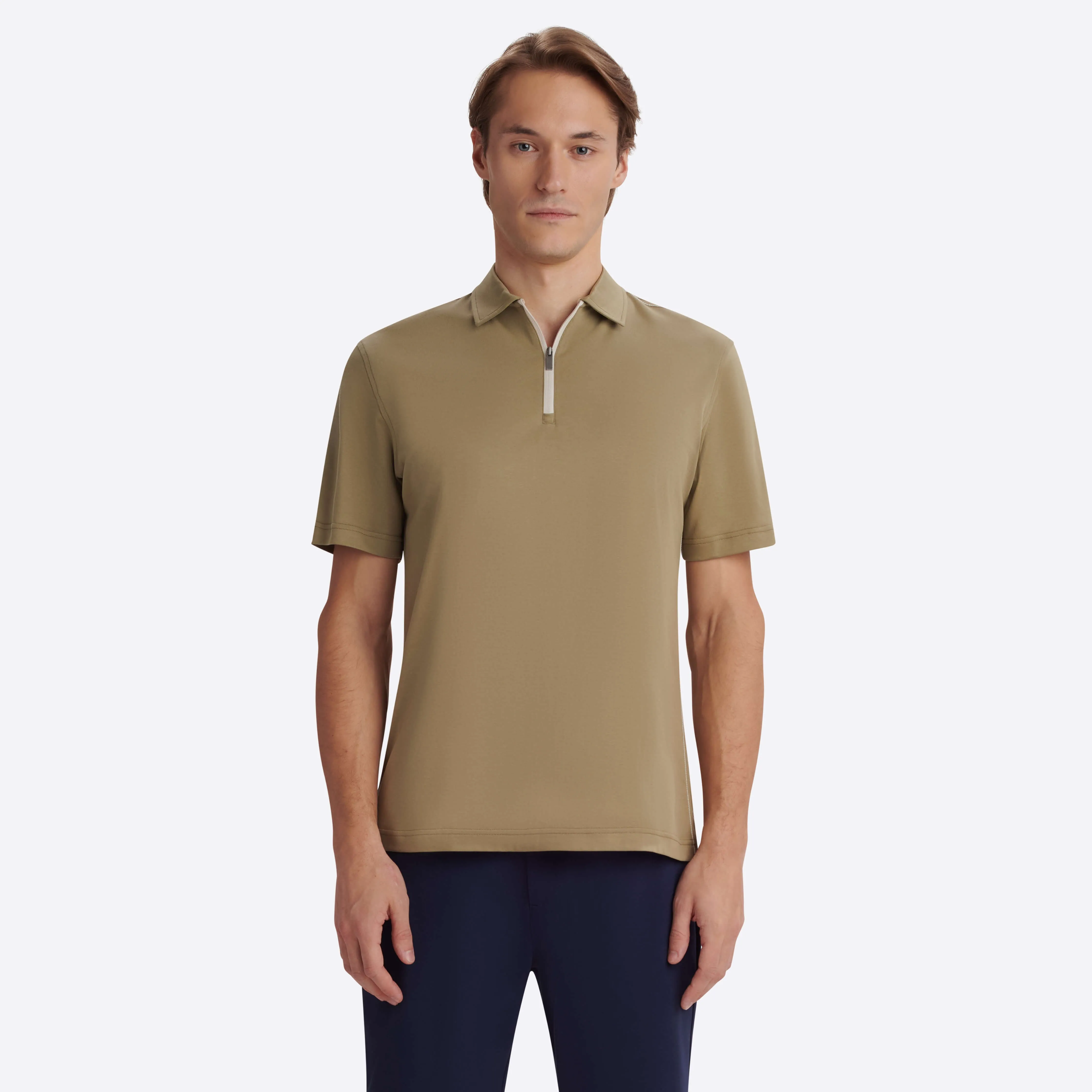 Short Sleeve Quarter Zip Polo
