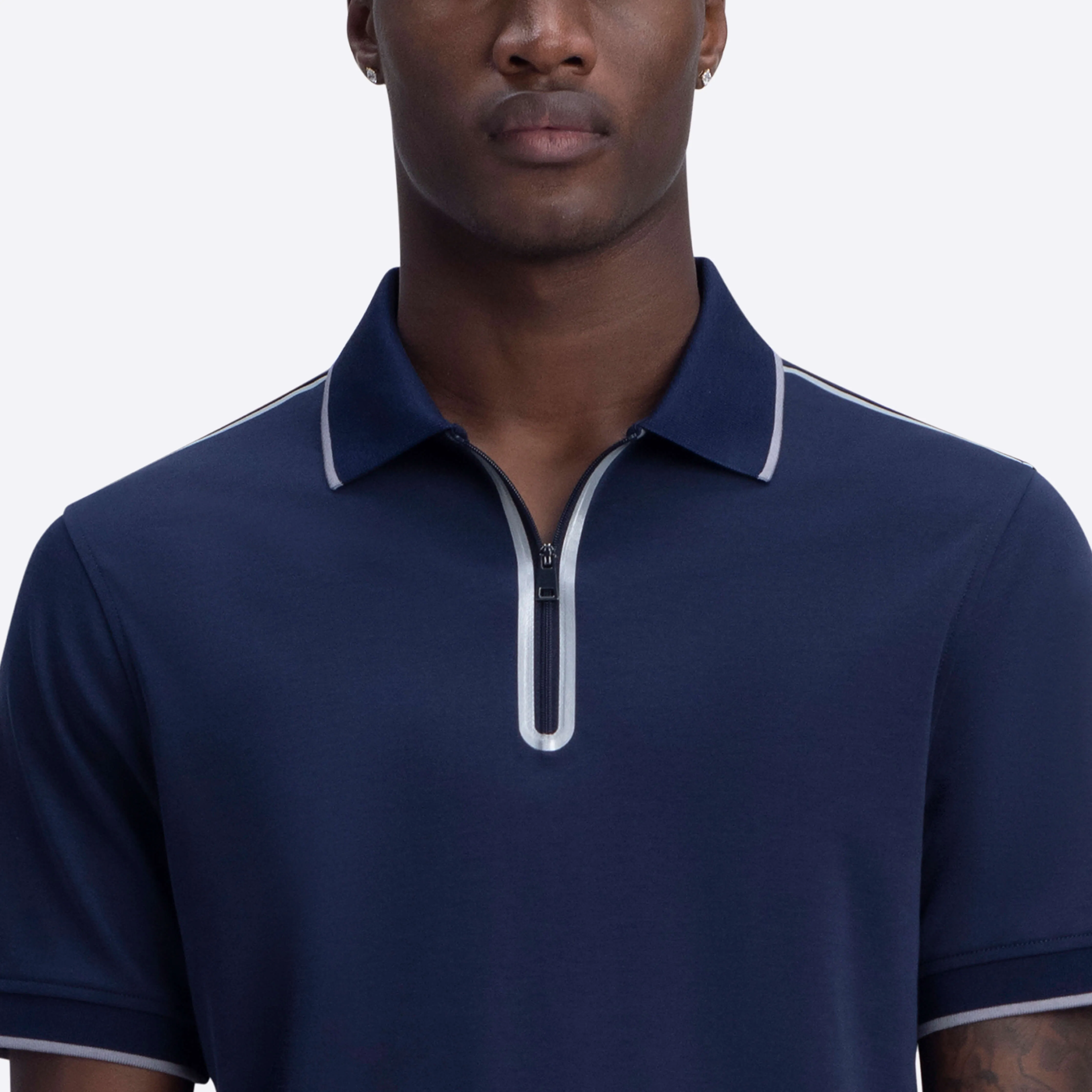 Short Sleeve Quarter Zip Polo