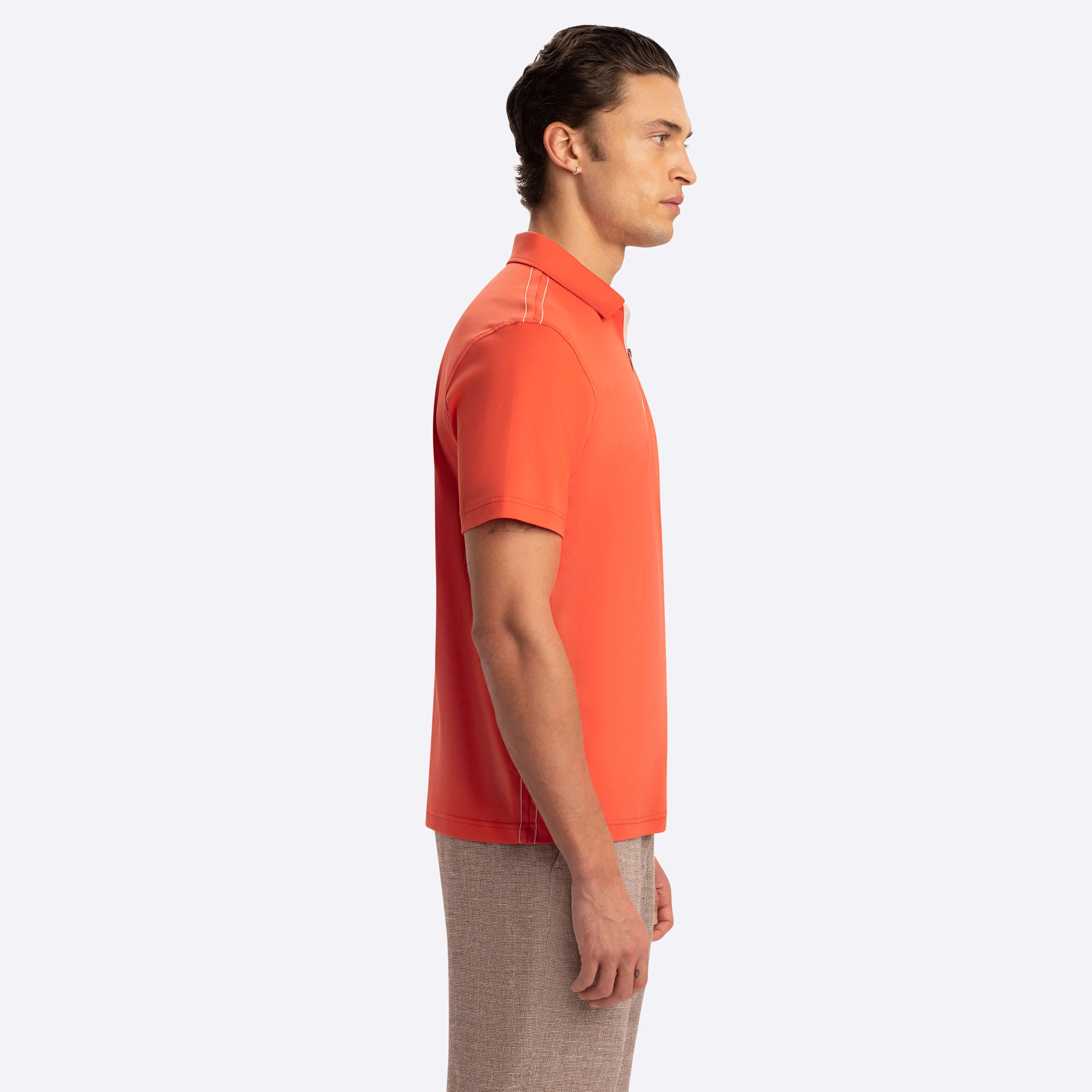 Short Sleeve Quarter Zip Polo