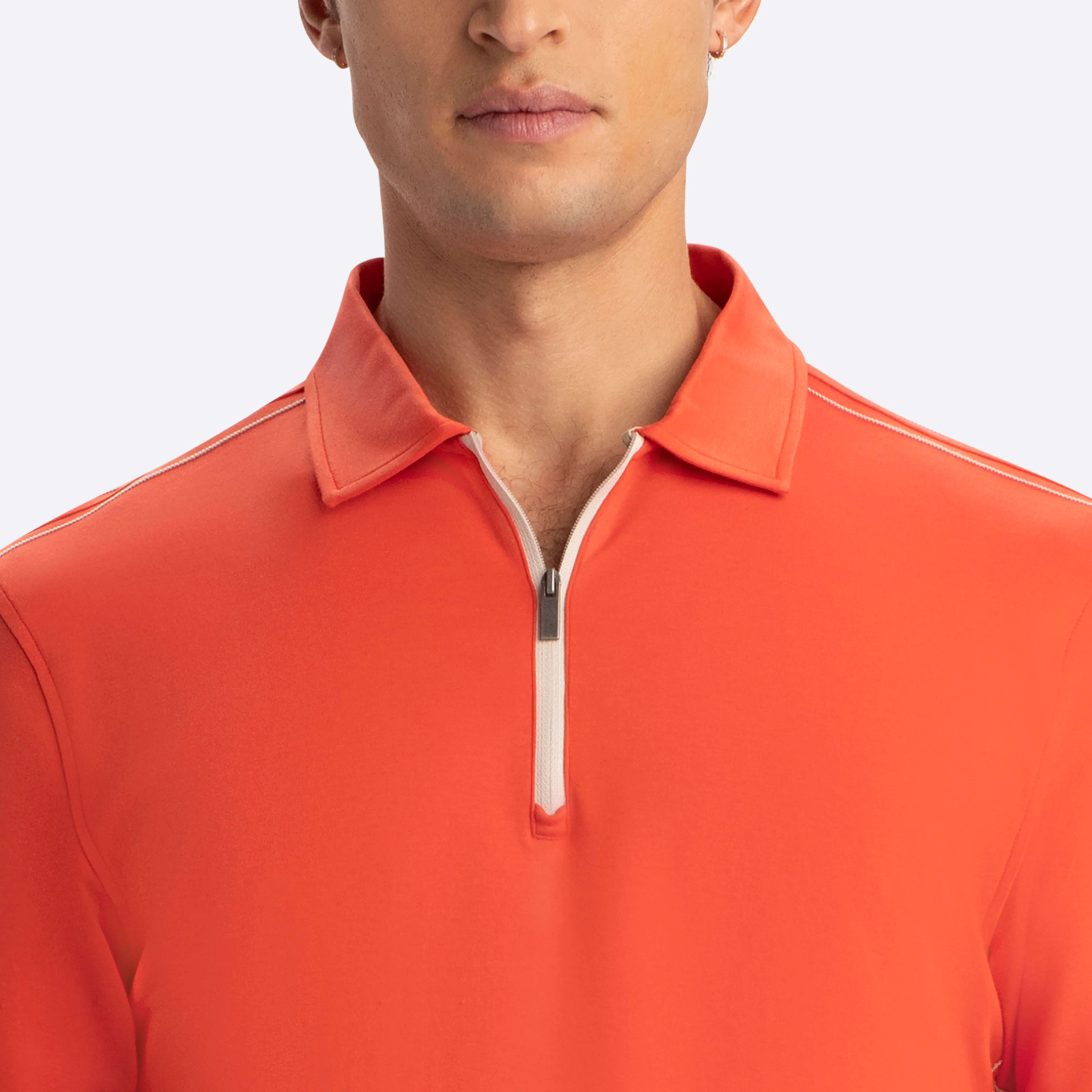 Short Sleeve Quarter Zip Polo