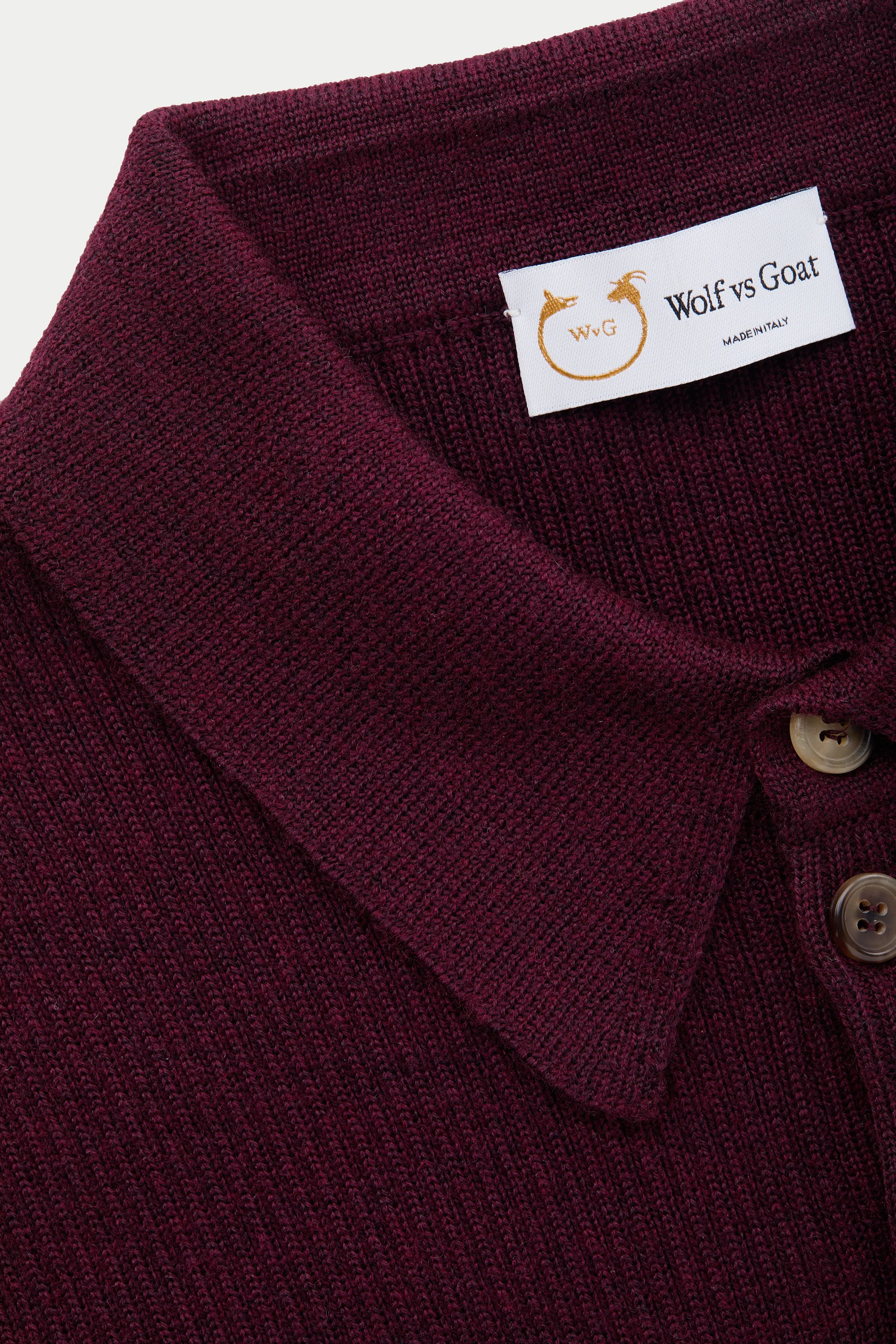 Short Sleeve Wool Silk Rich Boy Knitted Polo Burgundy