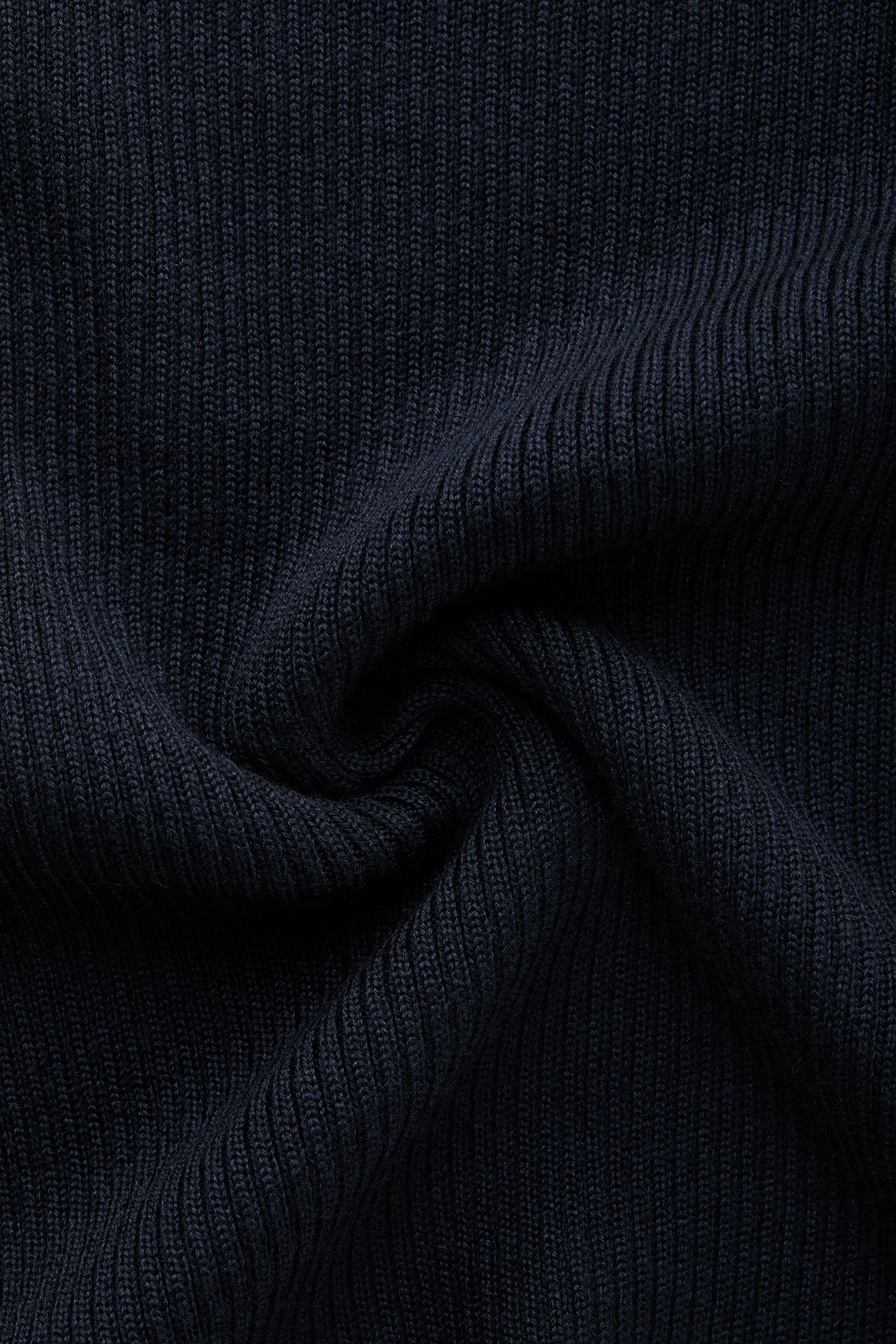 Short Sleeve Wool Silk Rich Boy Knitted Polo Dark Navy