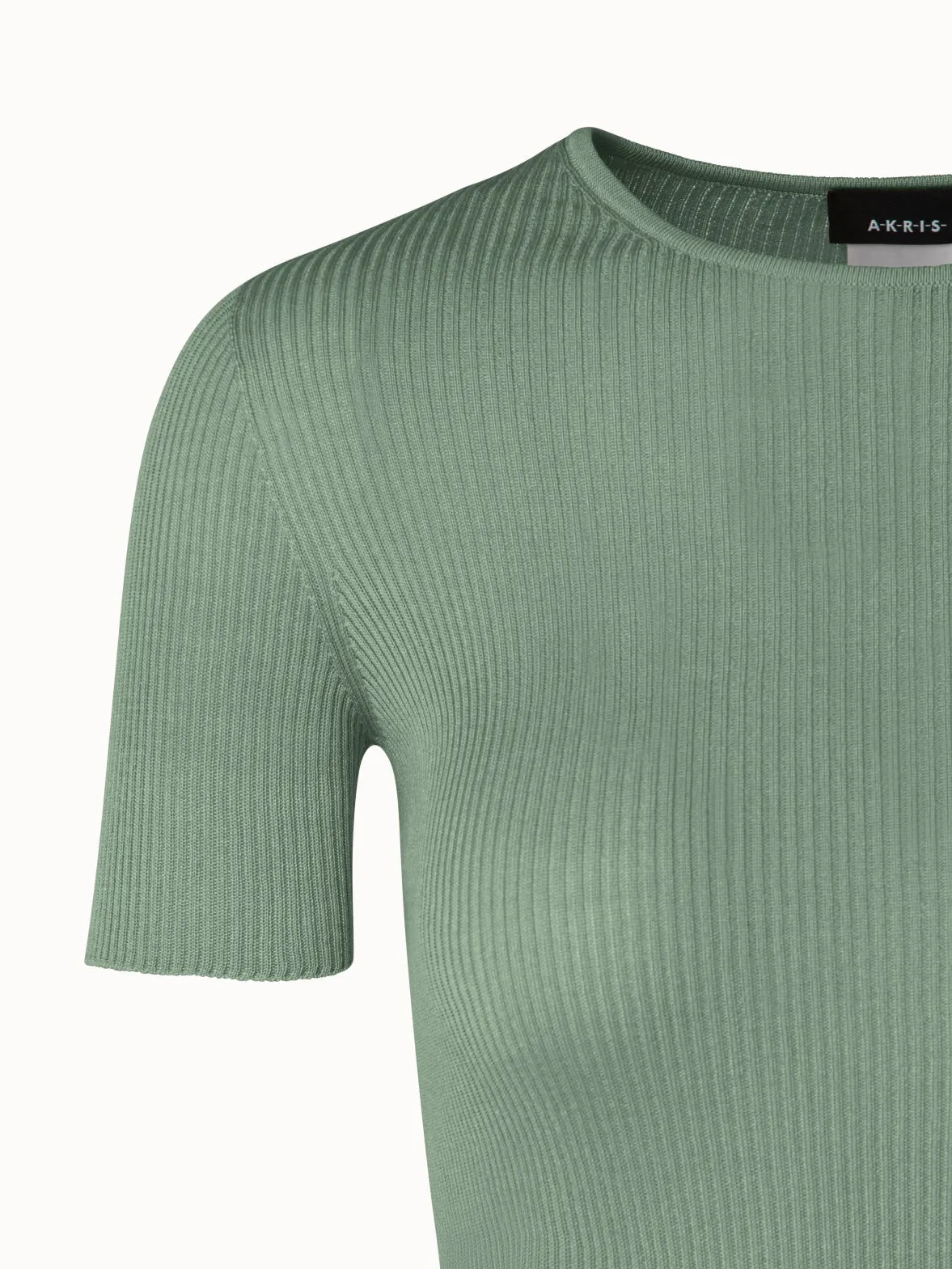 Silk Cotton Rib Short Sleeve Pullover