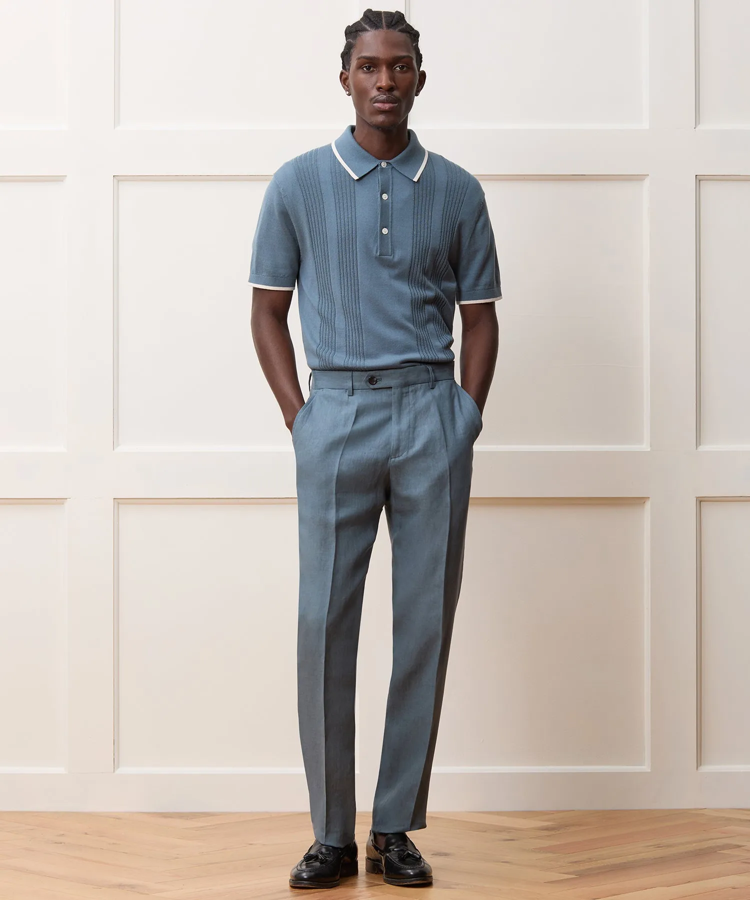 Silk-Cotton Tipped Sweater Polo