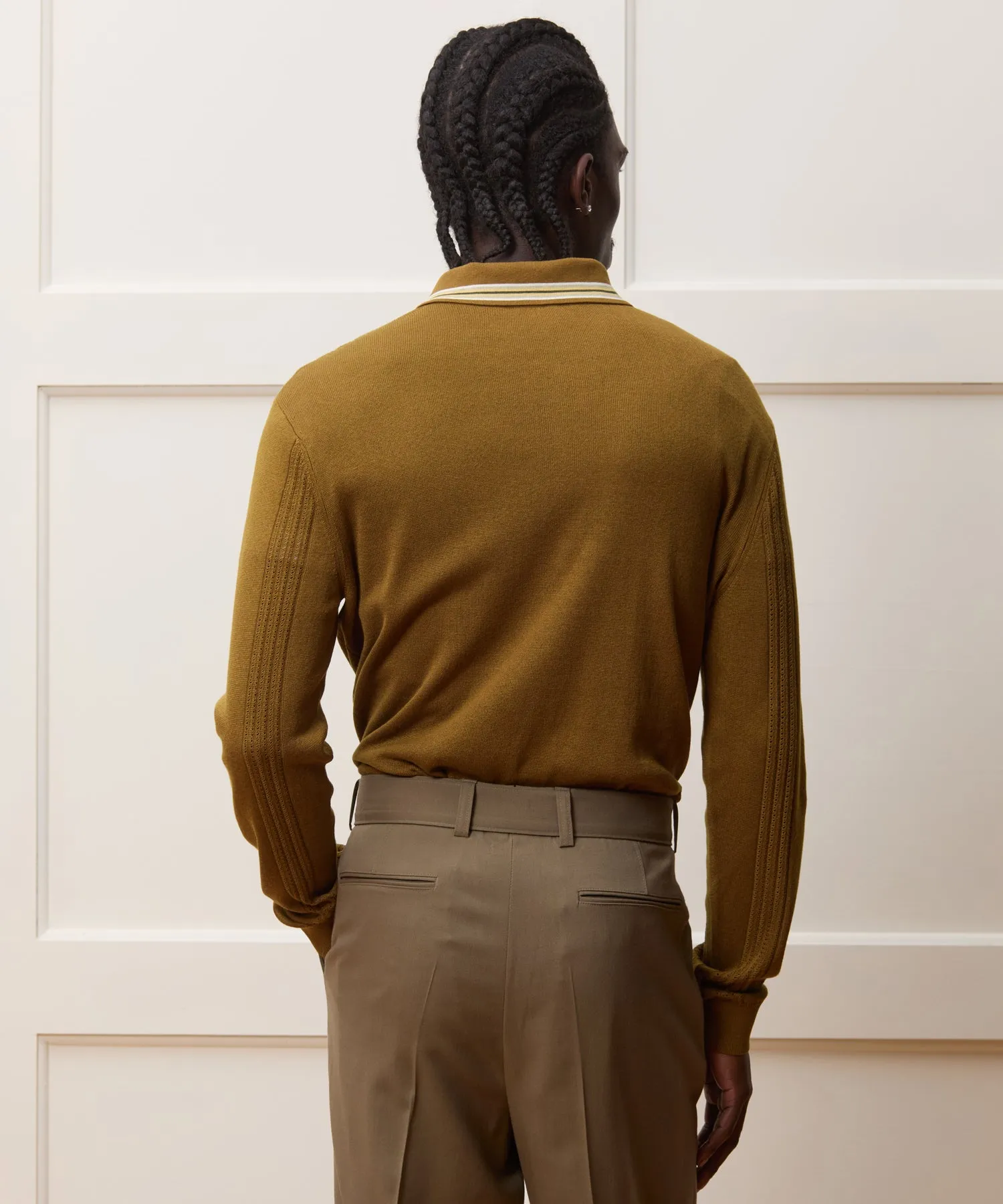Silk-Cotton Tipped Sweater Polo