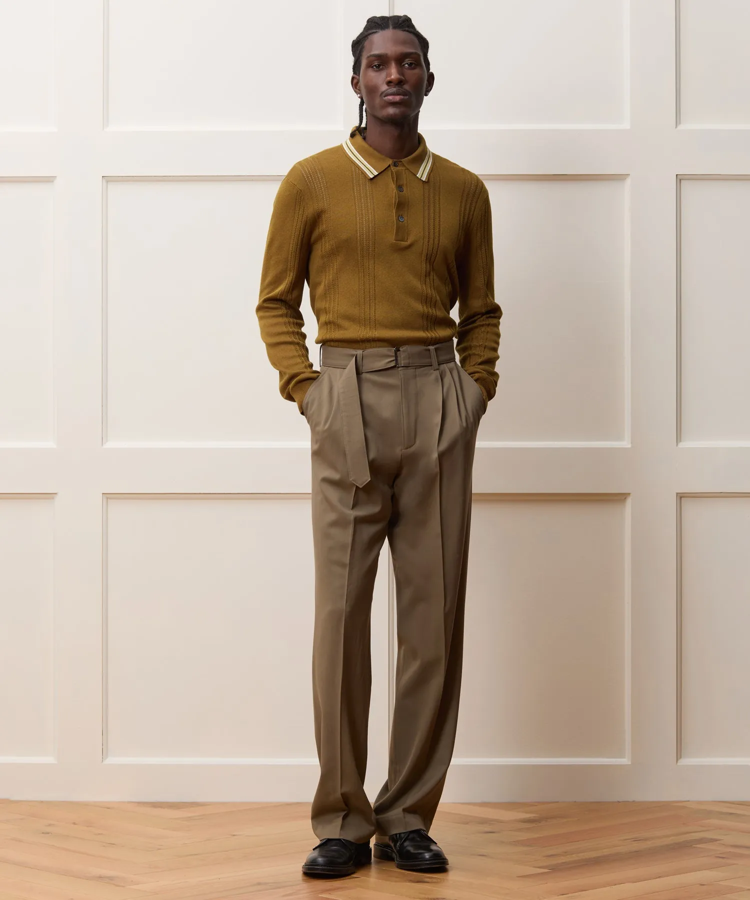 Silk-Cotton Tipped Sweater Polo