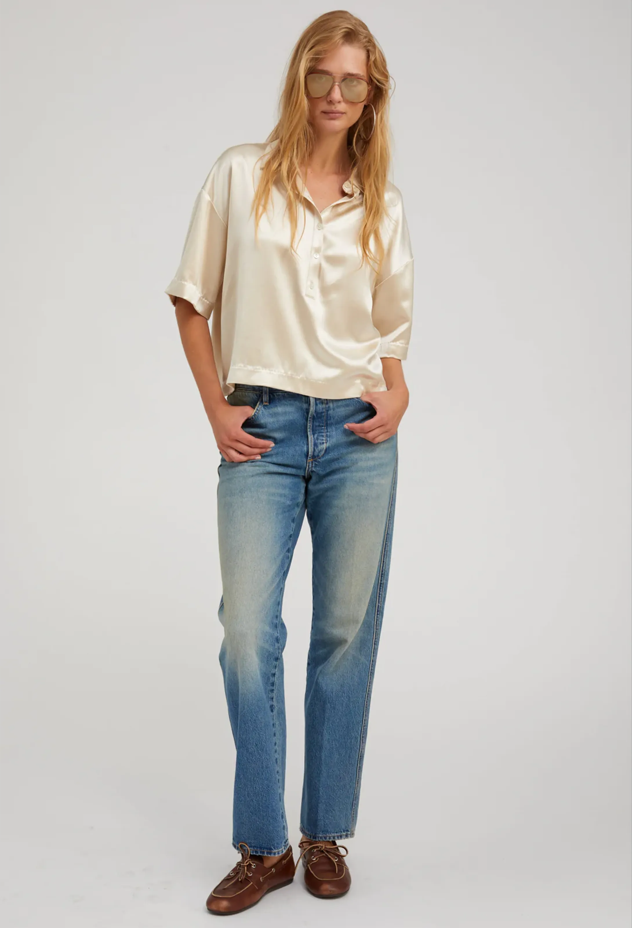 Silk Polo Top