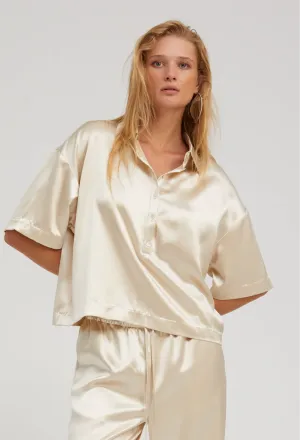Silk Polo Top