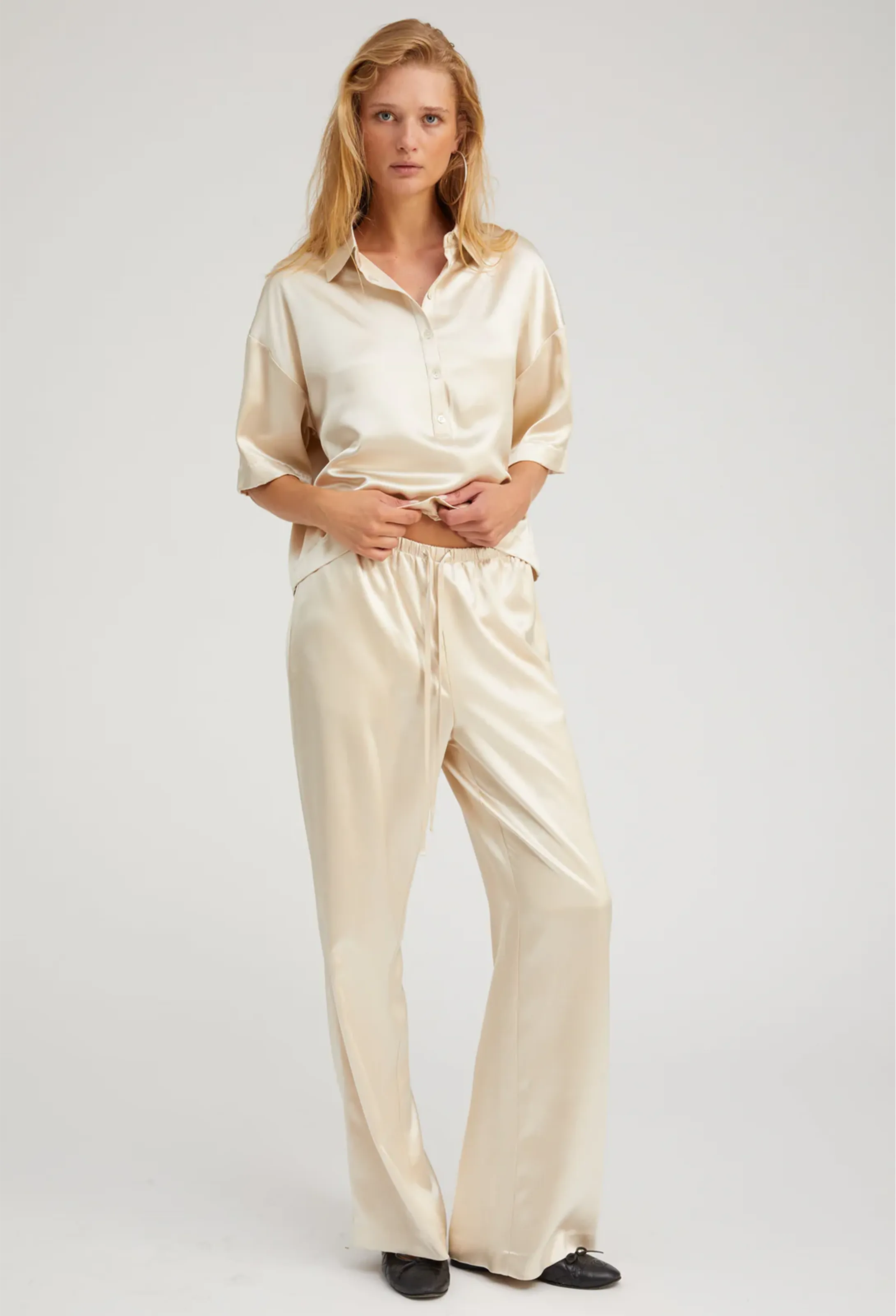 Silk Polo Top