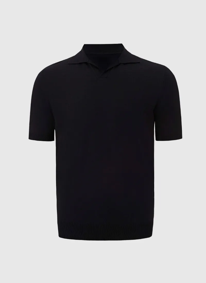 Silk V-neck Polo T-Shirt