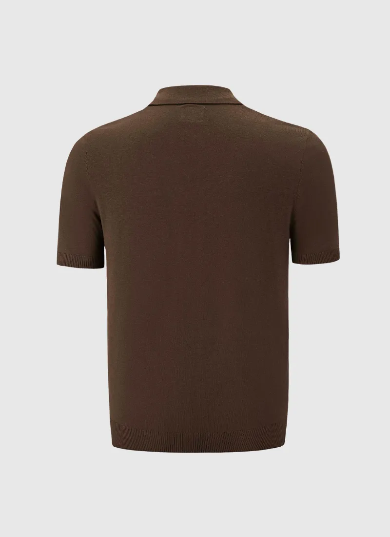 Silk V-neck Polo T-Shirt