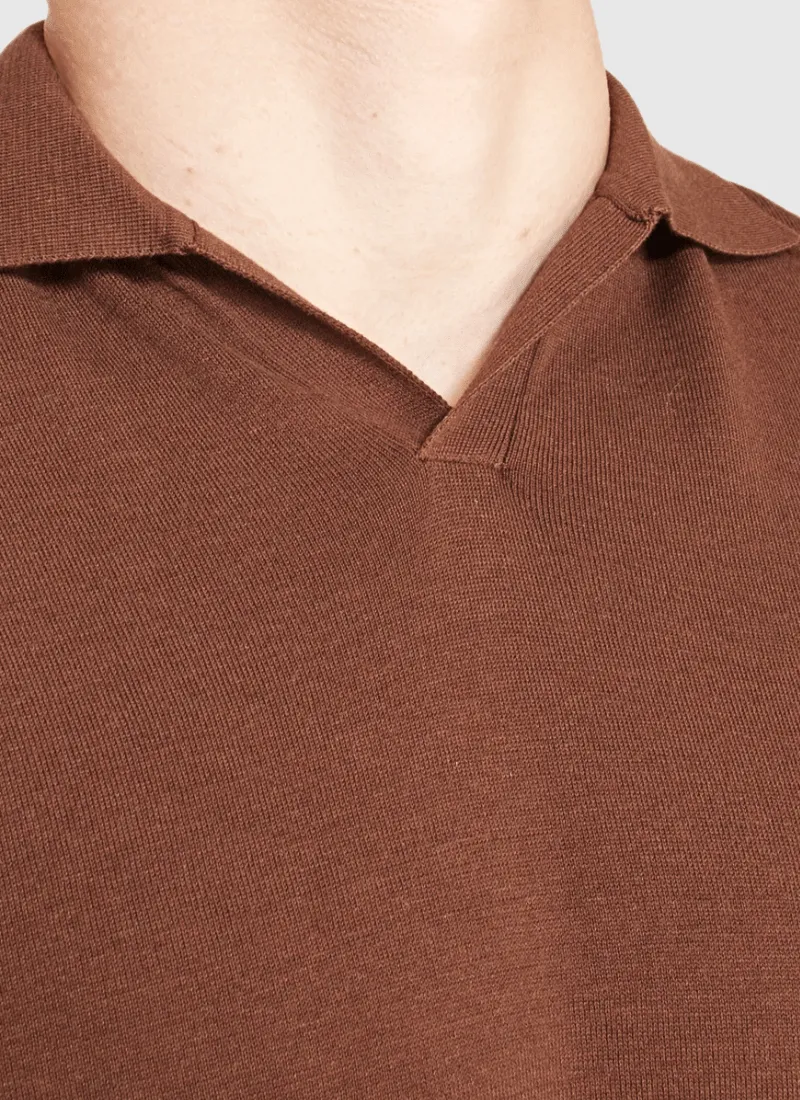 Silk V-neck Polo T-Shirt