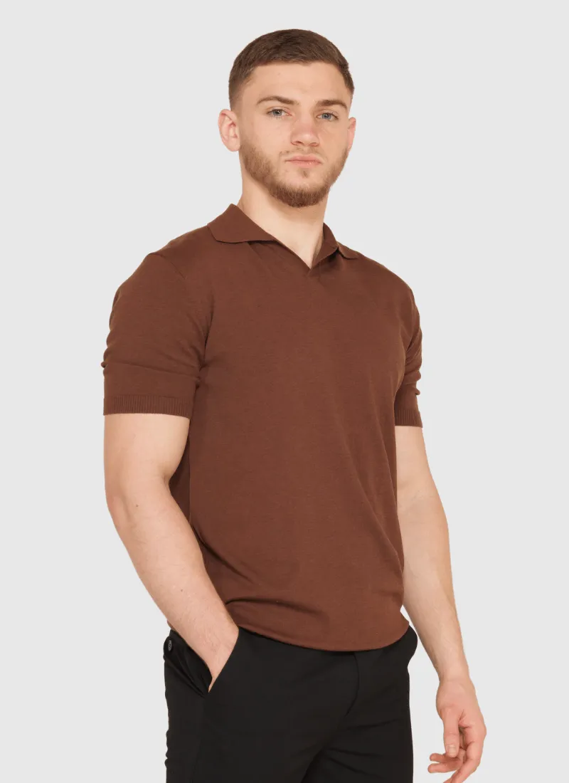 Silk V-neck Polo T-Shirt