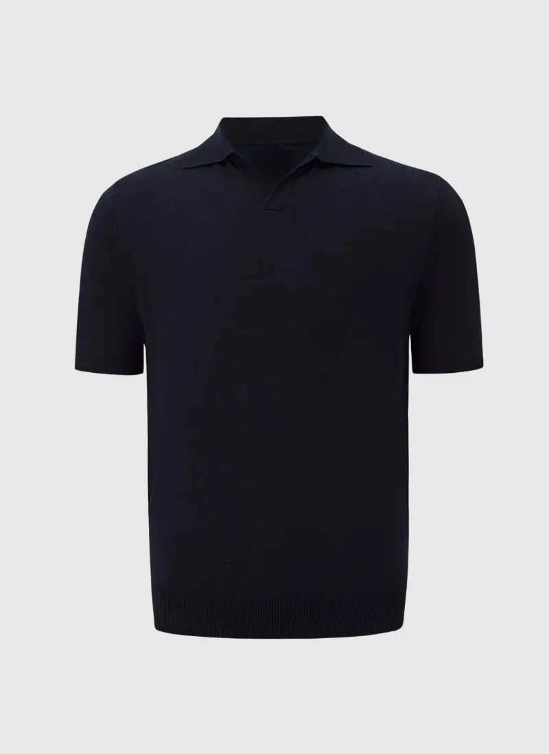 Silk V-neck Polo T-Shirt