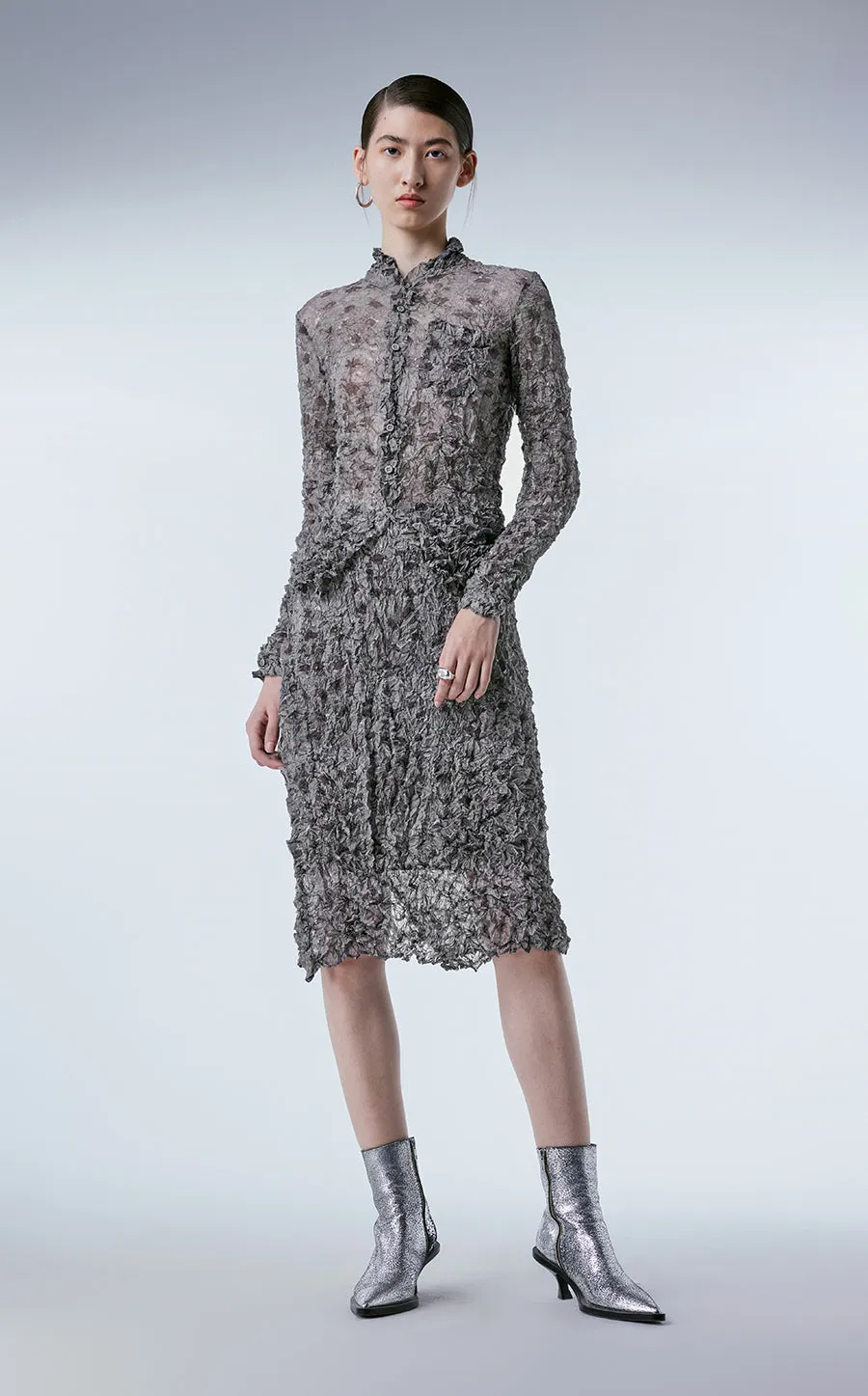Skirt / JNBY Mid-length Printed Pleated Skirt