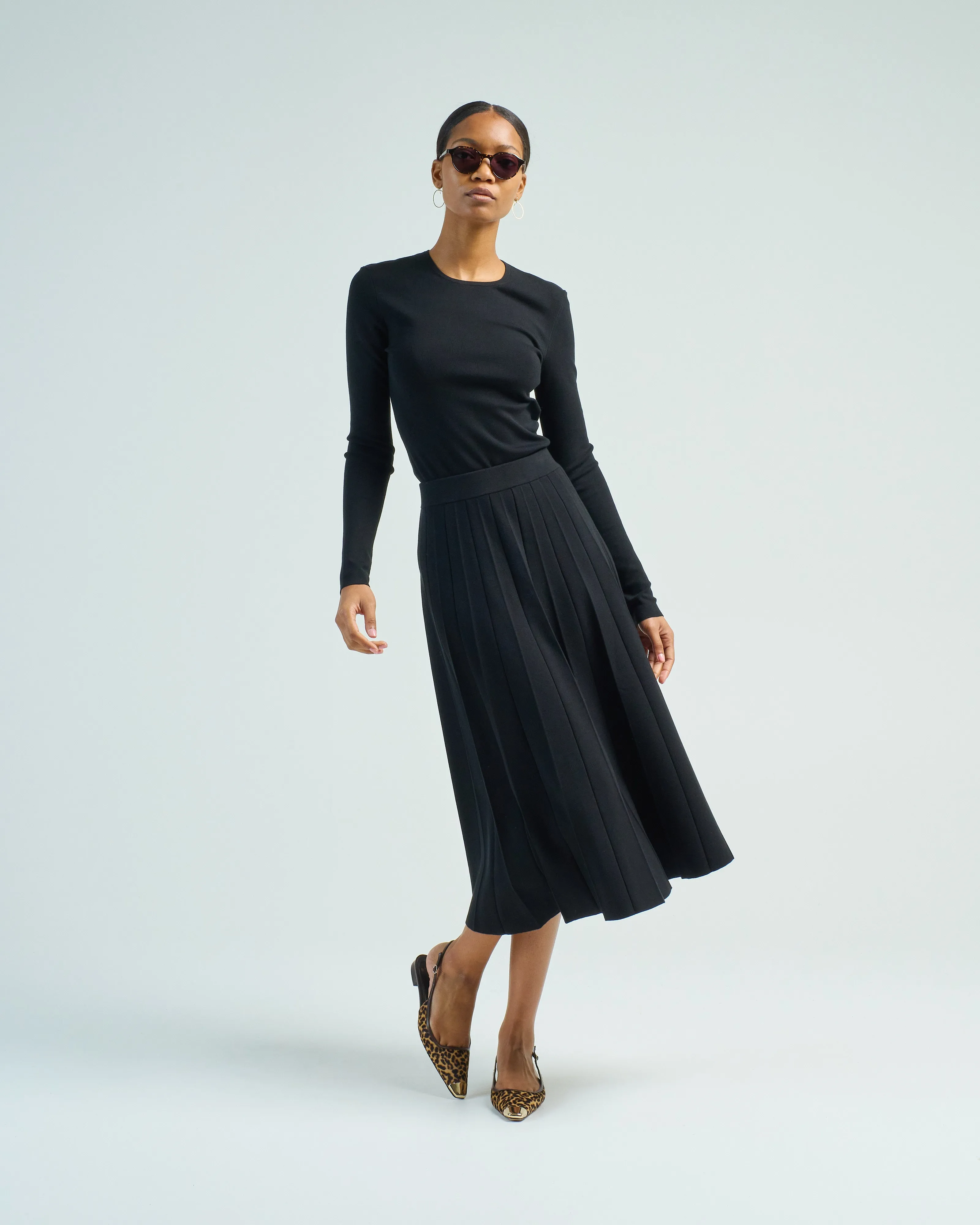 skirt silk stretch plisse