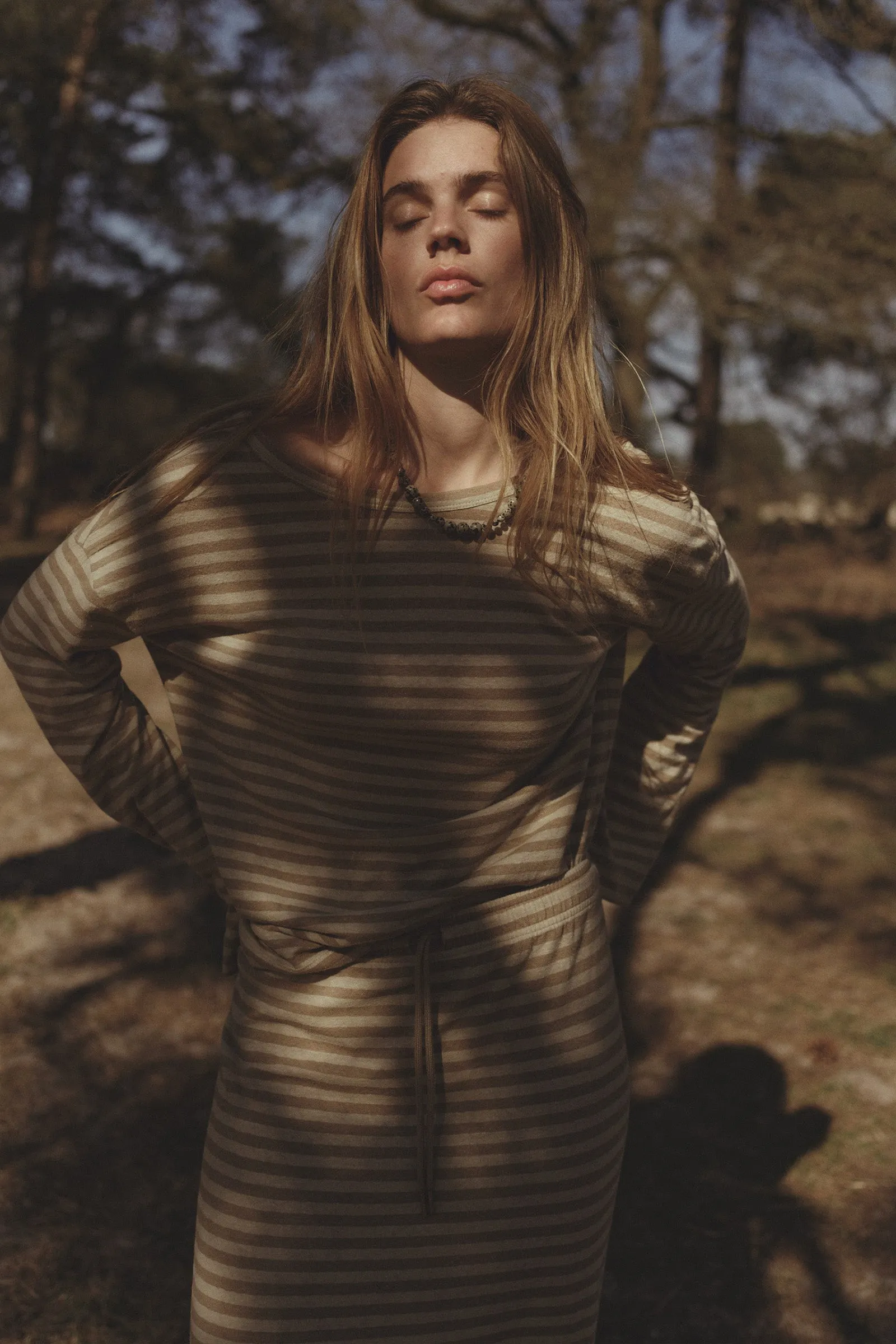SKIRT STRIPE (S25F1649LTD) SAFARI - DUNE
