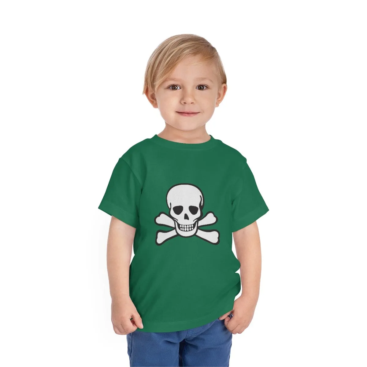 Skull Crossbones Toddler Short Sleeve Tee 18 Colors