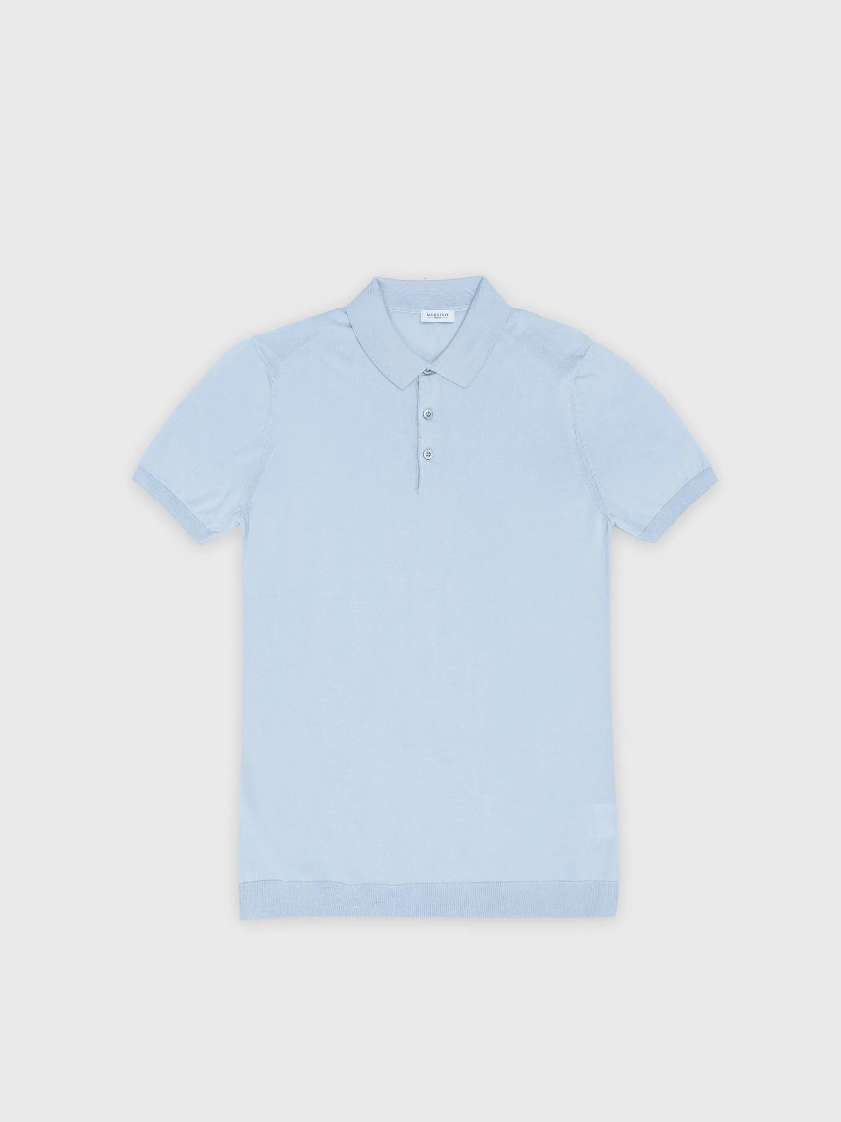 SKY BLUE SILK-COTTON POLO
