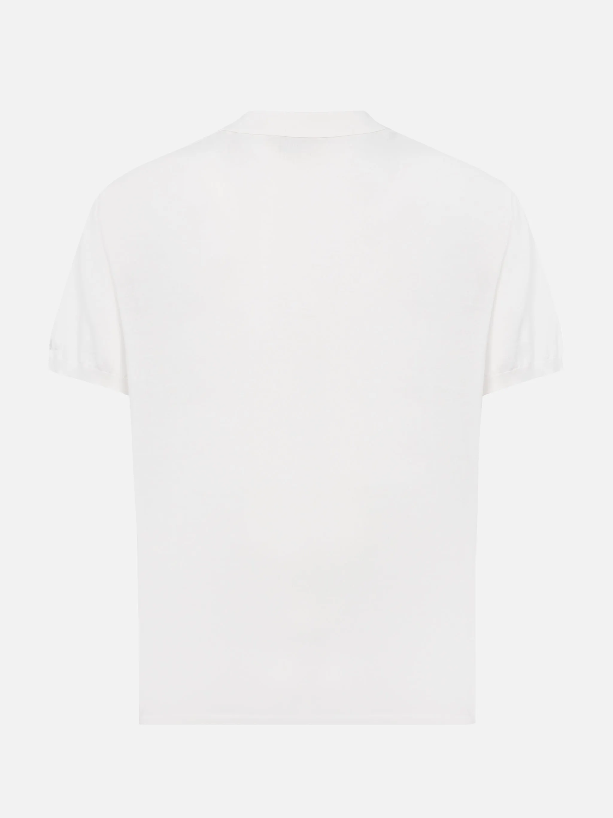 Sloan white silk cotton knitted polo shirt