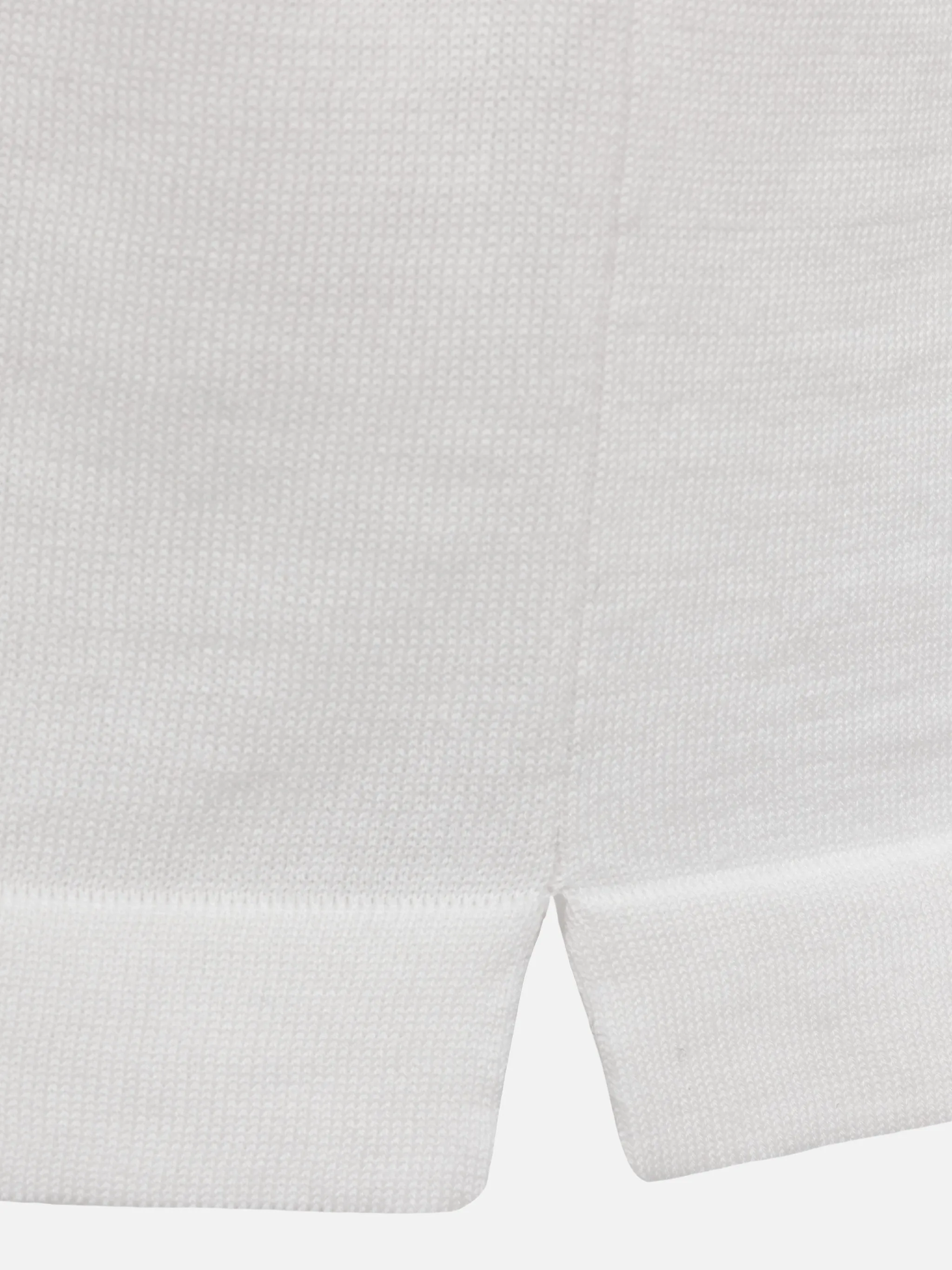 Sloan white silk cotton knitted polo shirt