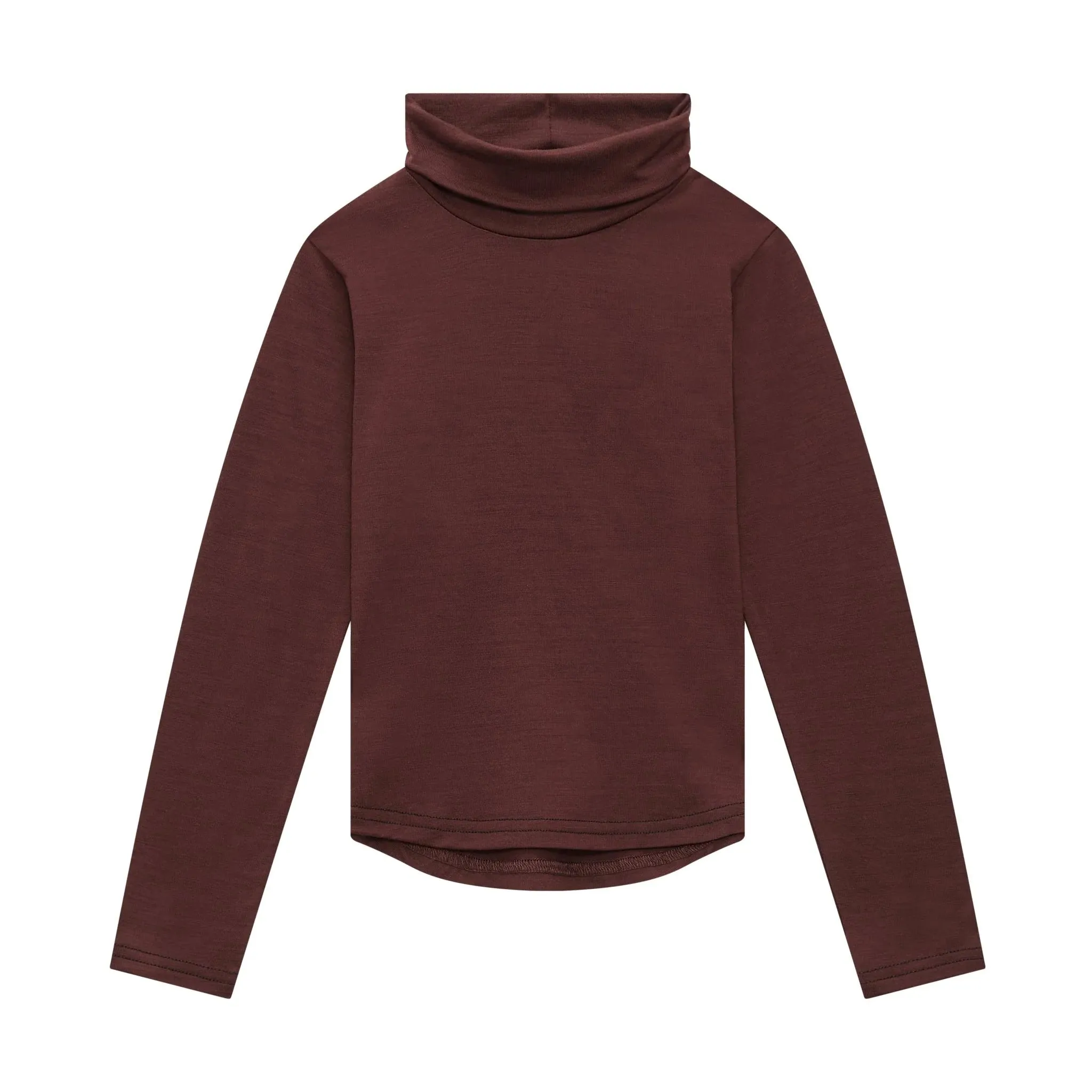 Smalls Merino Wool Kids Base Layer, Polo Neck | Chocolate Brown