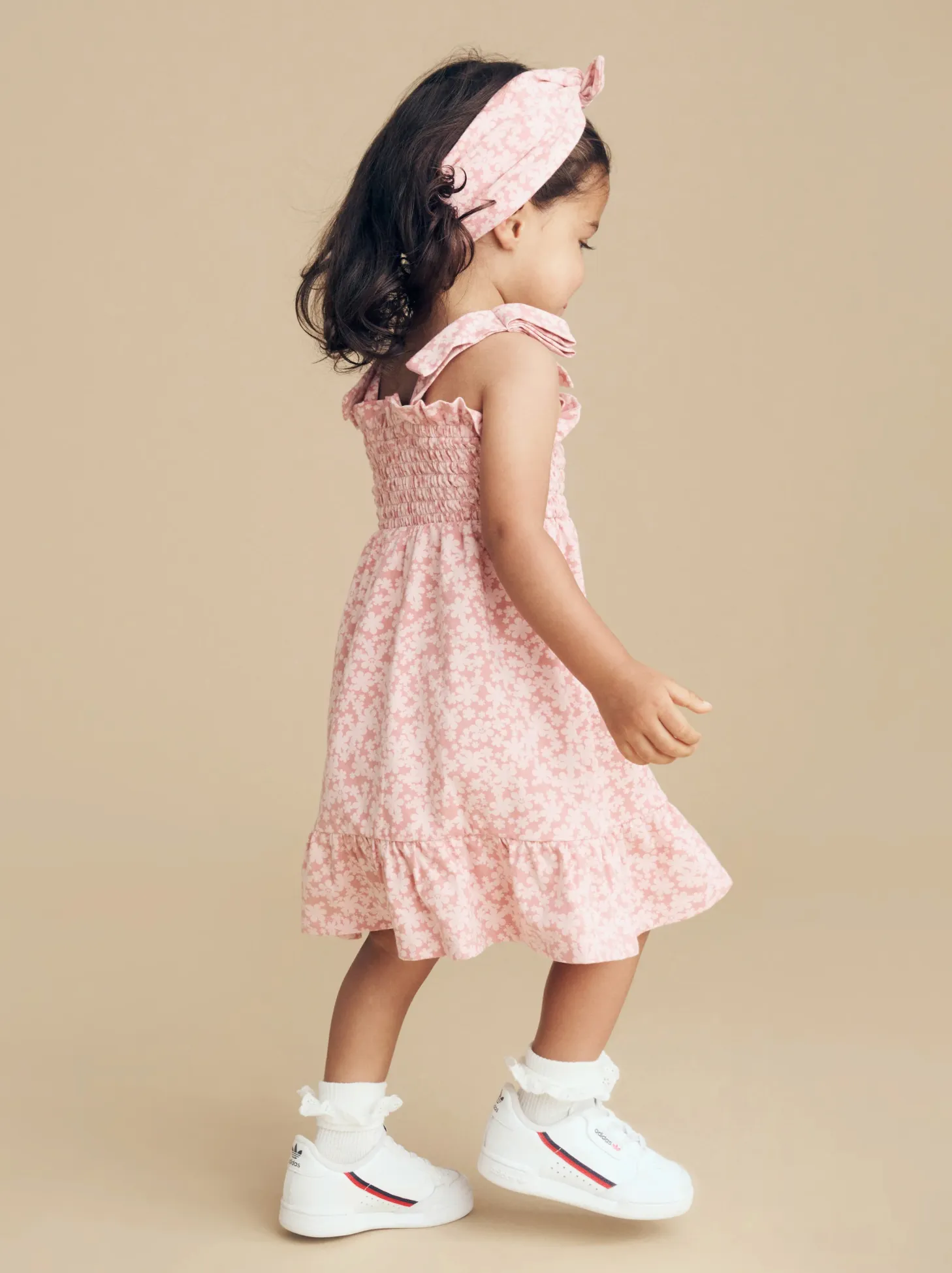 Smile Floral Shirred Dress