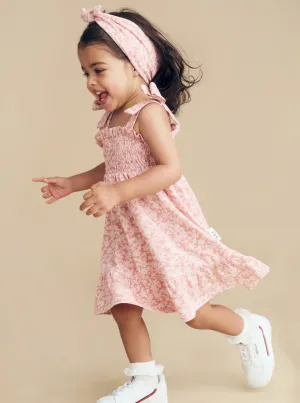 Smile Floral Shirred Dress
