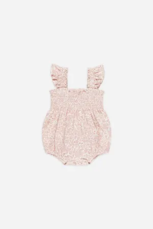 Smock Ruffle Slv Romper |Pink Blossom