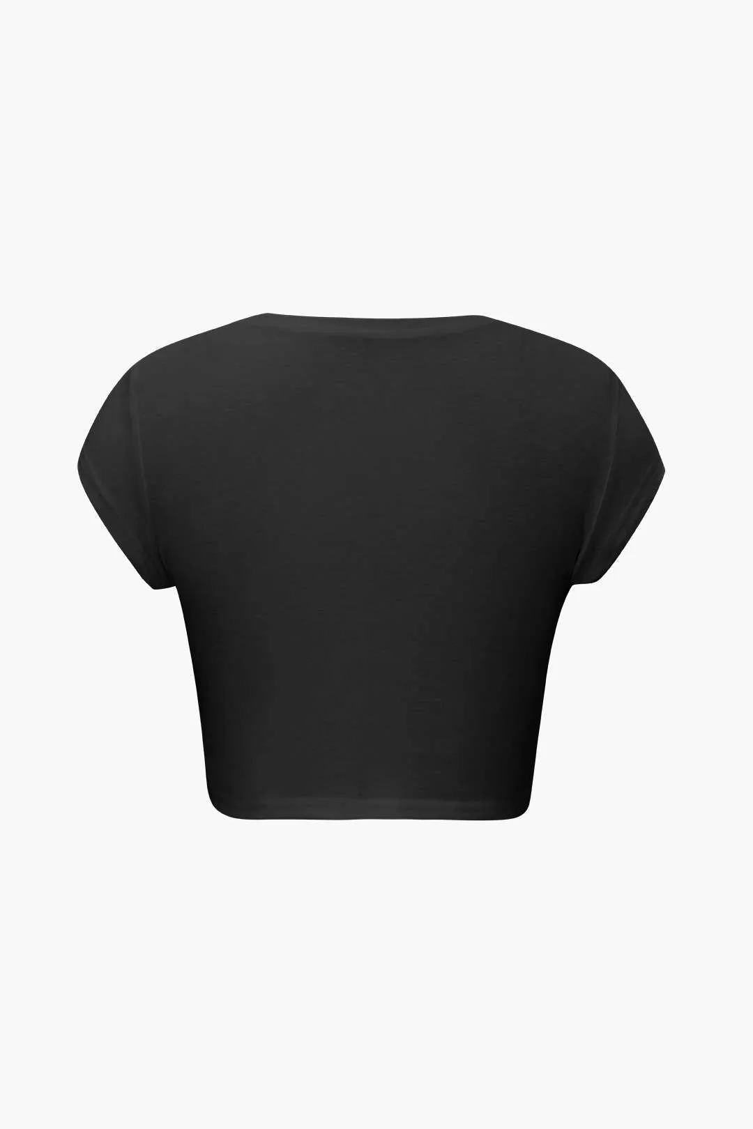 Sofia - Hands Print Round Neck Woman's Crop T shirt