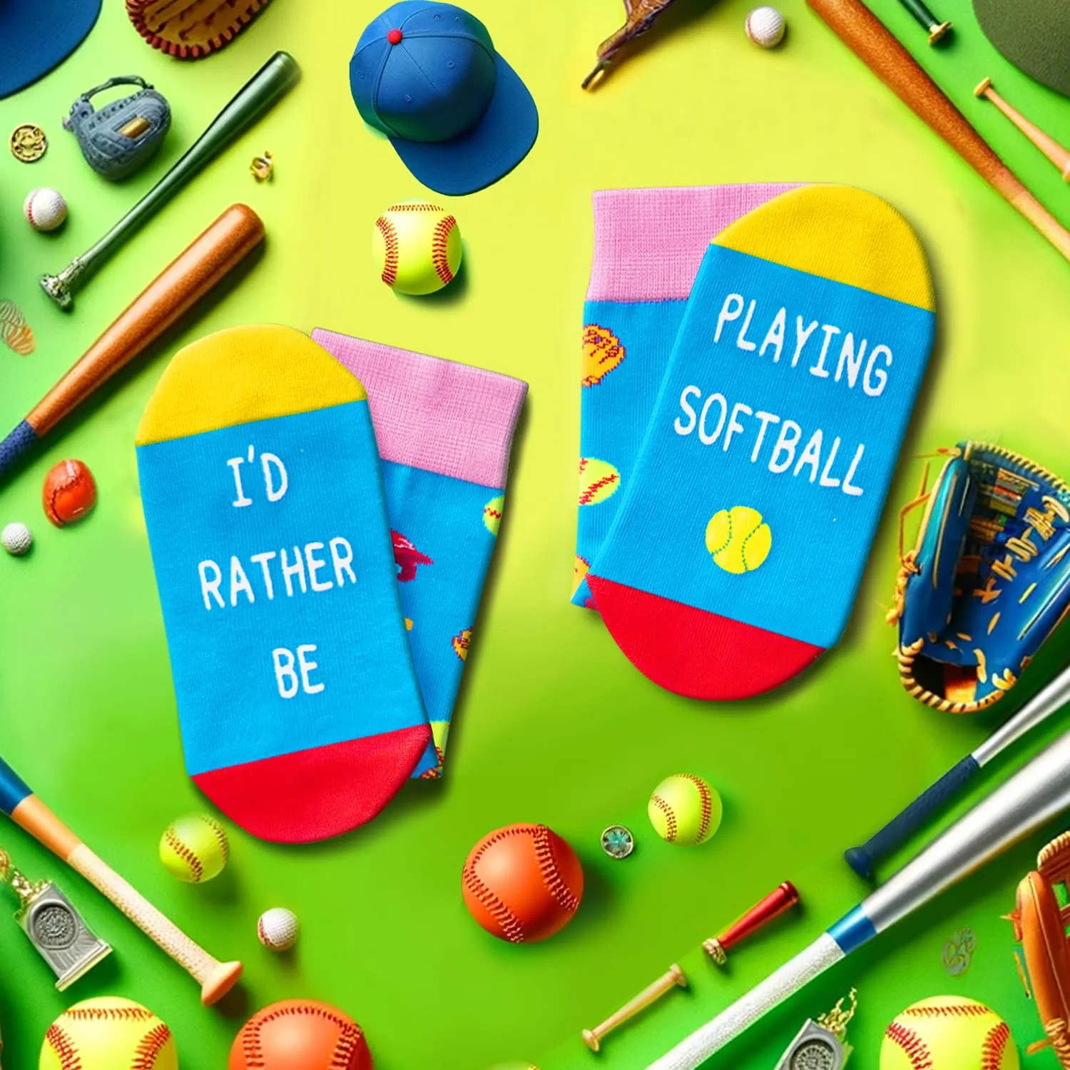 Softball Gifts For Boys Girls Kids, Funny Novelty Softball Kids Boys Girls Socks