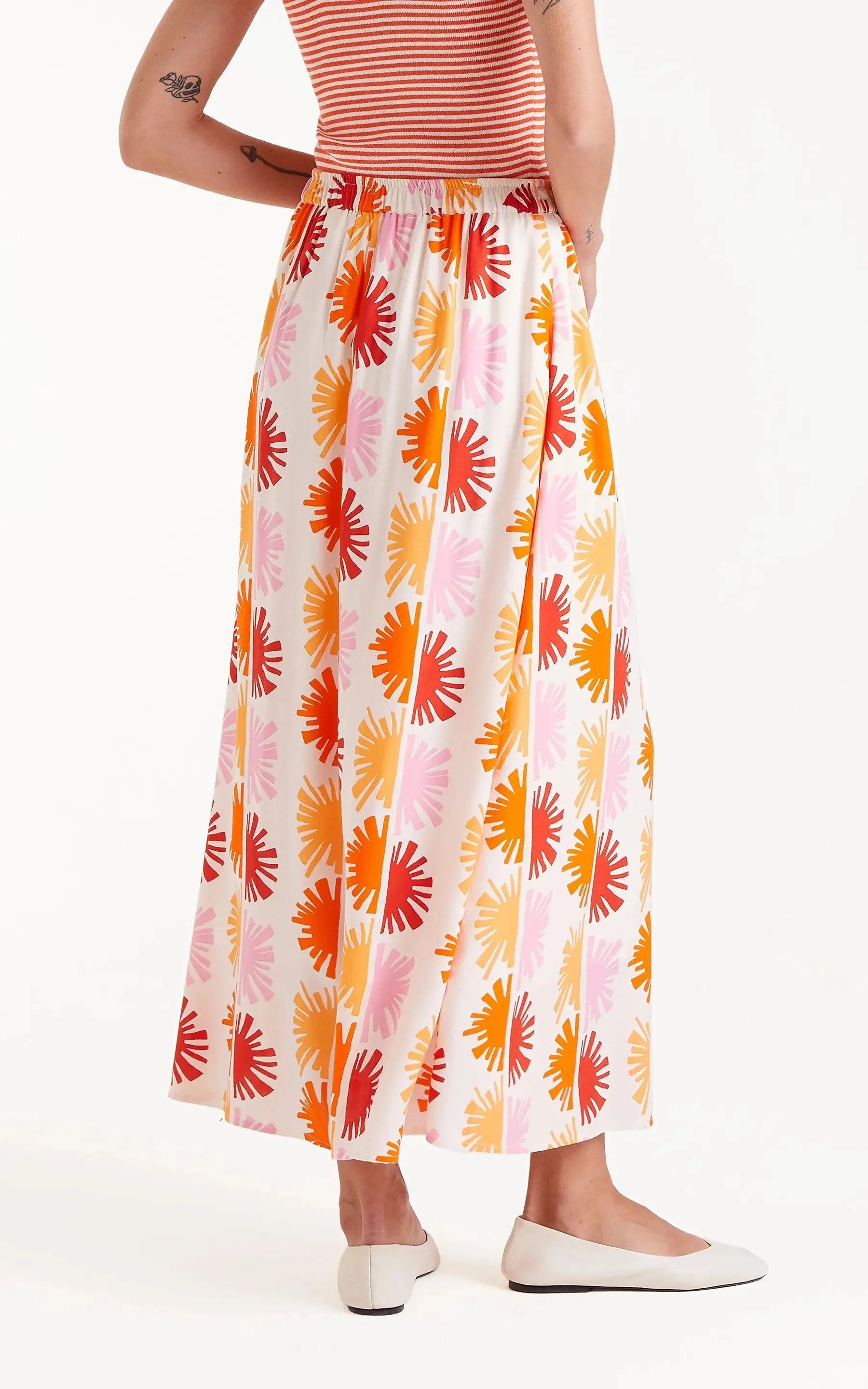 Solei Print Midi Skirt