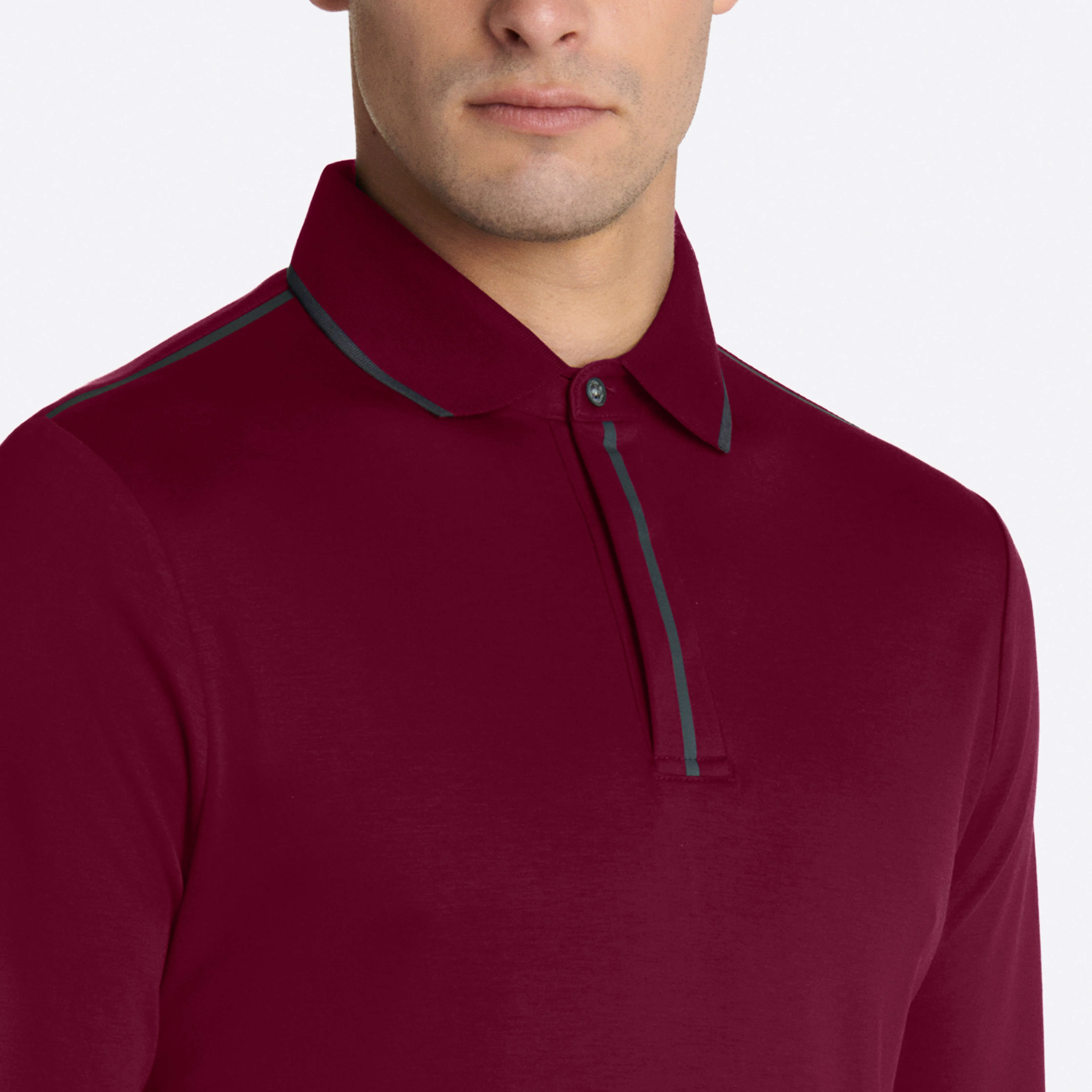 Solid Heather Long Sleeve Polo