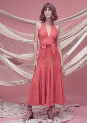 SOMBRITA DRESS IN RED ORCHID PRINT