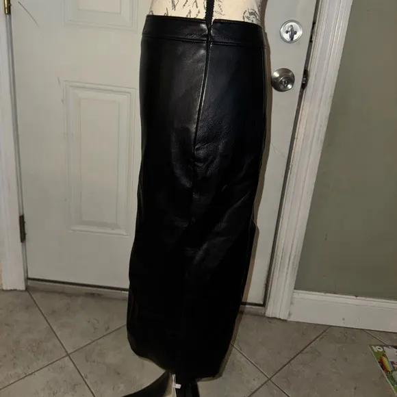Sophie Rue NWT Bridget Faux Leather Midi Pencil Skirt Small