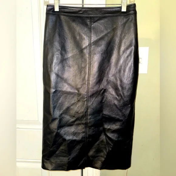 Sophie Rue NWT Bridget Faux Leather Midi Pencil Skirt Small