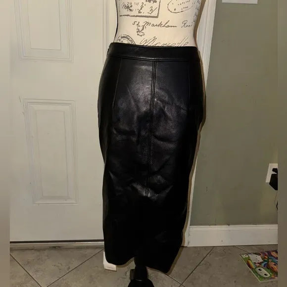 Sophie Rue NWT Bridget Faux Leather Midi Pencil Skirt Small