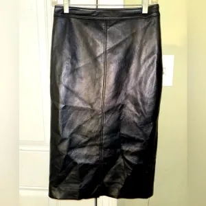 Sophie Rue NWT Bridget Faux Leather Midi Pencil Skirt Small