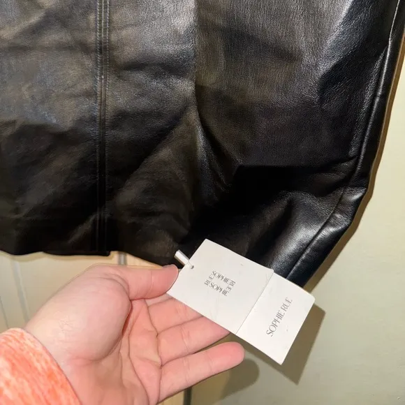 Sophie Rue NWT Bridget Faux Leather Midi Pencil Skirt Small