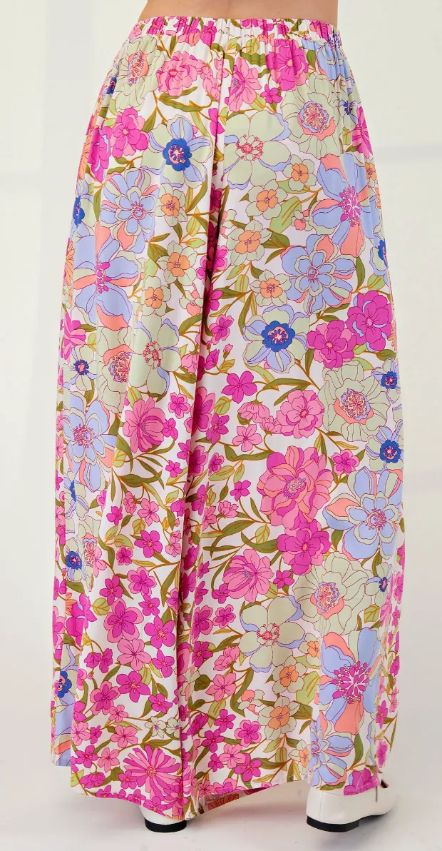 Spring Floral Challis Palazzo Pant