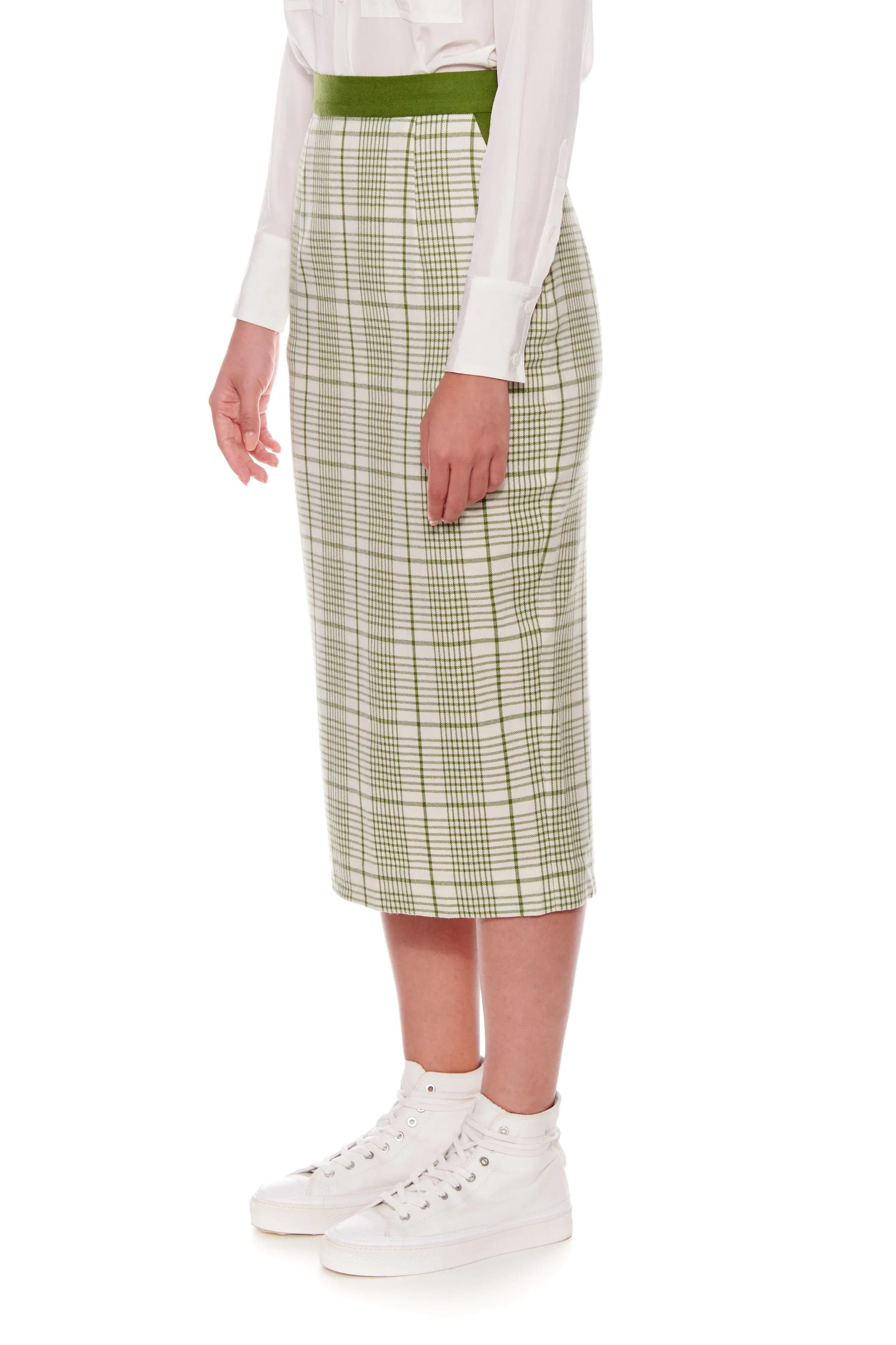 St Denis Skirt - High-waisted midi - pencil skirt  in green