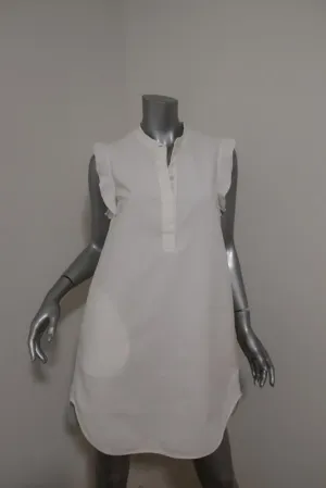 Stella McCartney Dress Diana White Cotton Pique Size 36 Ruffle Trim Polo Dress